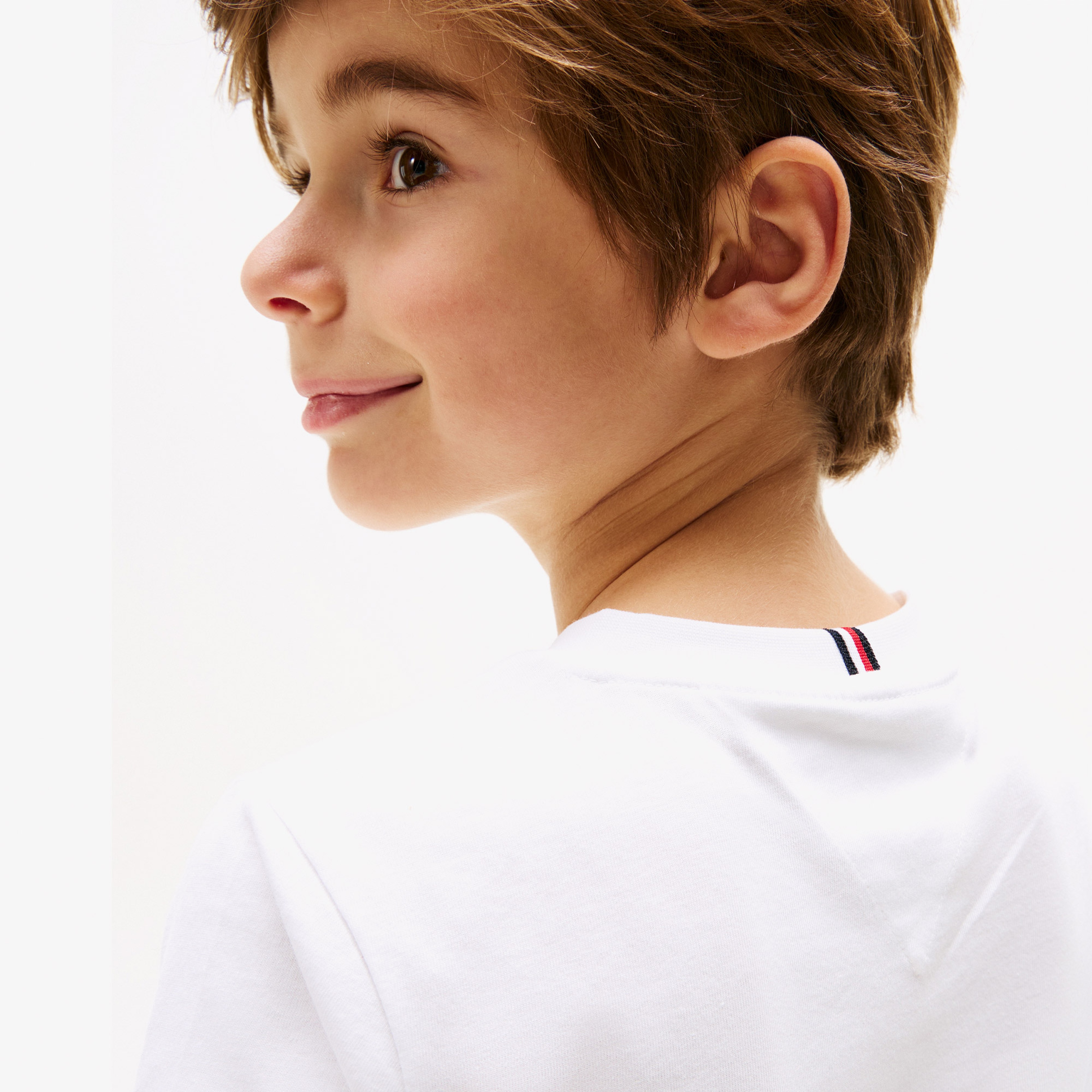 Tommy Hilfiger Baskılı Çocuk Beyaz/Mavi Şort Takım