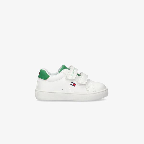 Tommy Hilfiger Flag Velcro Bebek Beyaz/Yeşil Spor Ayakkabı