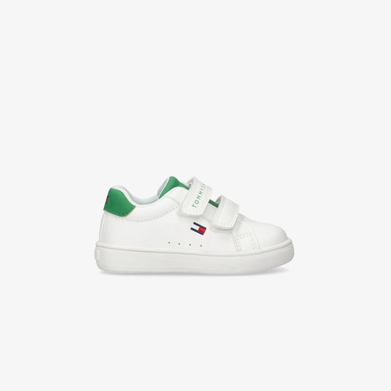 Tommy Hilfiger Flag Velcro Bebek Beyaz/Yeşil Spor Ayakkabı