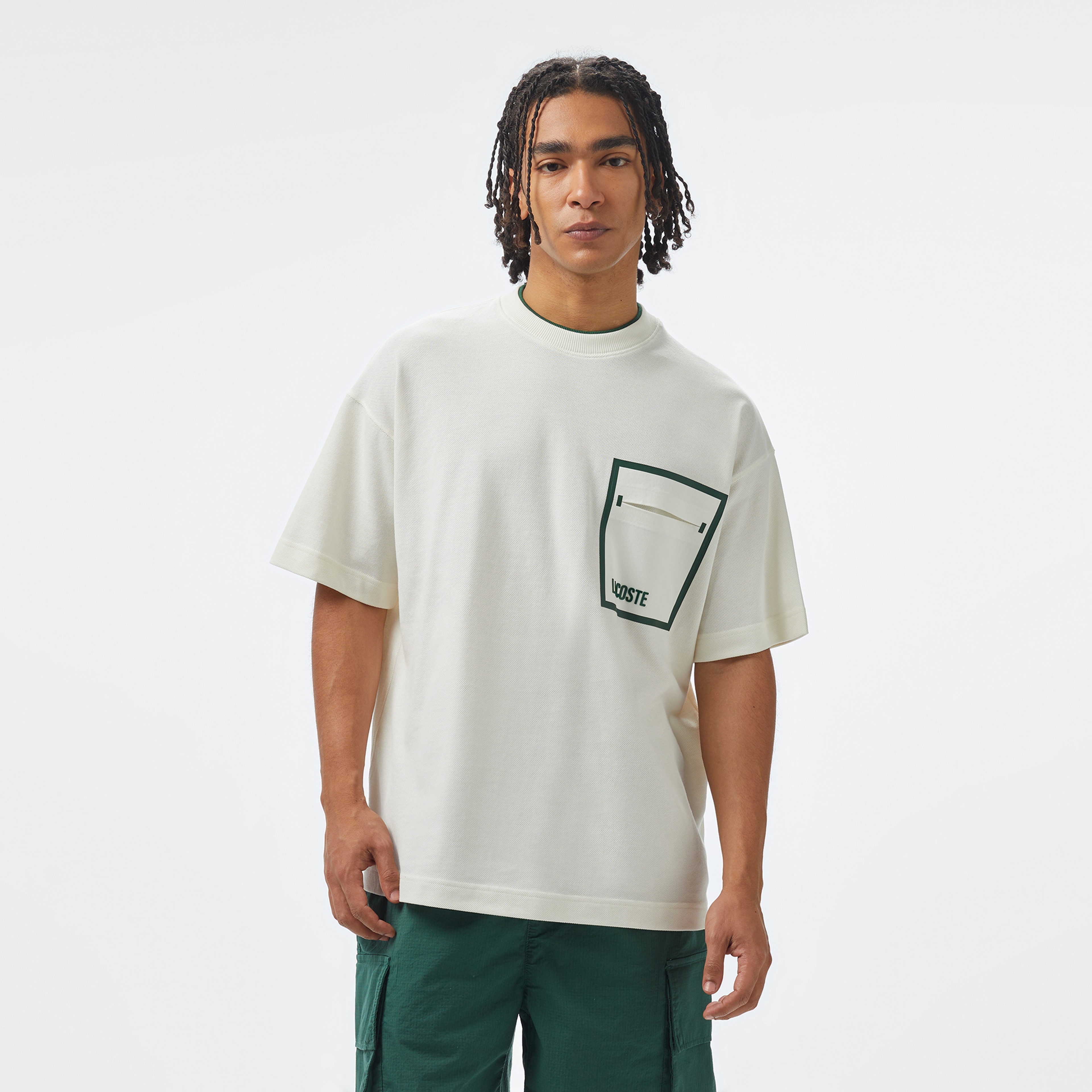 Lacoste House of SuperStep x Lacoste Erkek Beyaz T-Shirt
