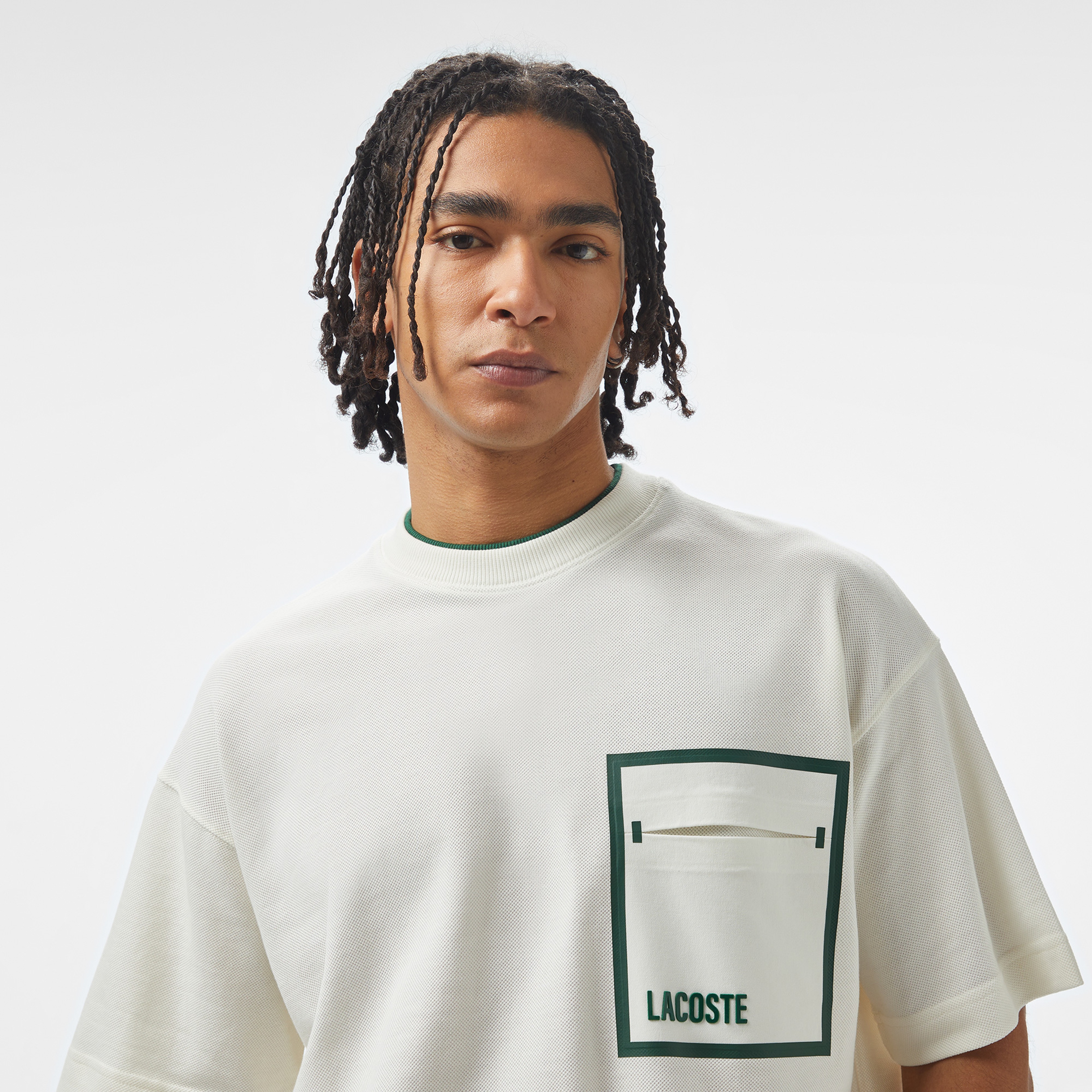Lacoste House of SuperStep x Lacoste Erkek Beyaz T-Shirt