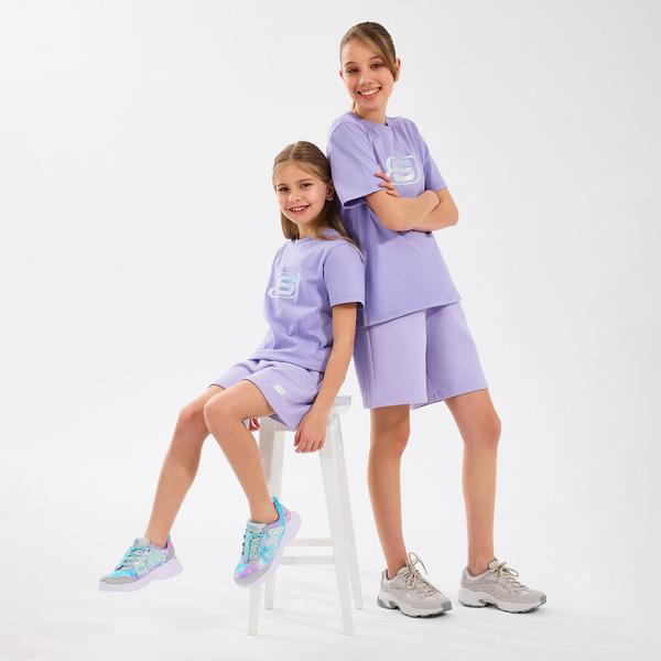 Skechers Fleece Çocuk Mor Şort