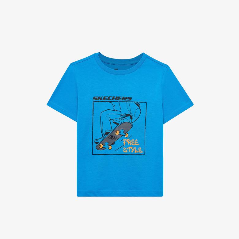 Skechers Graphic Çocuk Mavi T-Shirt