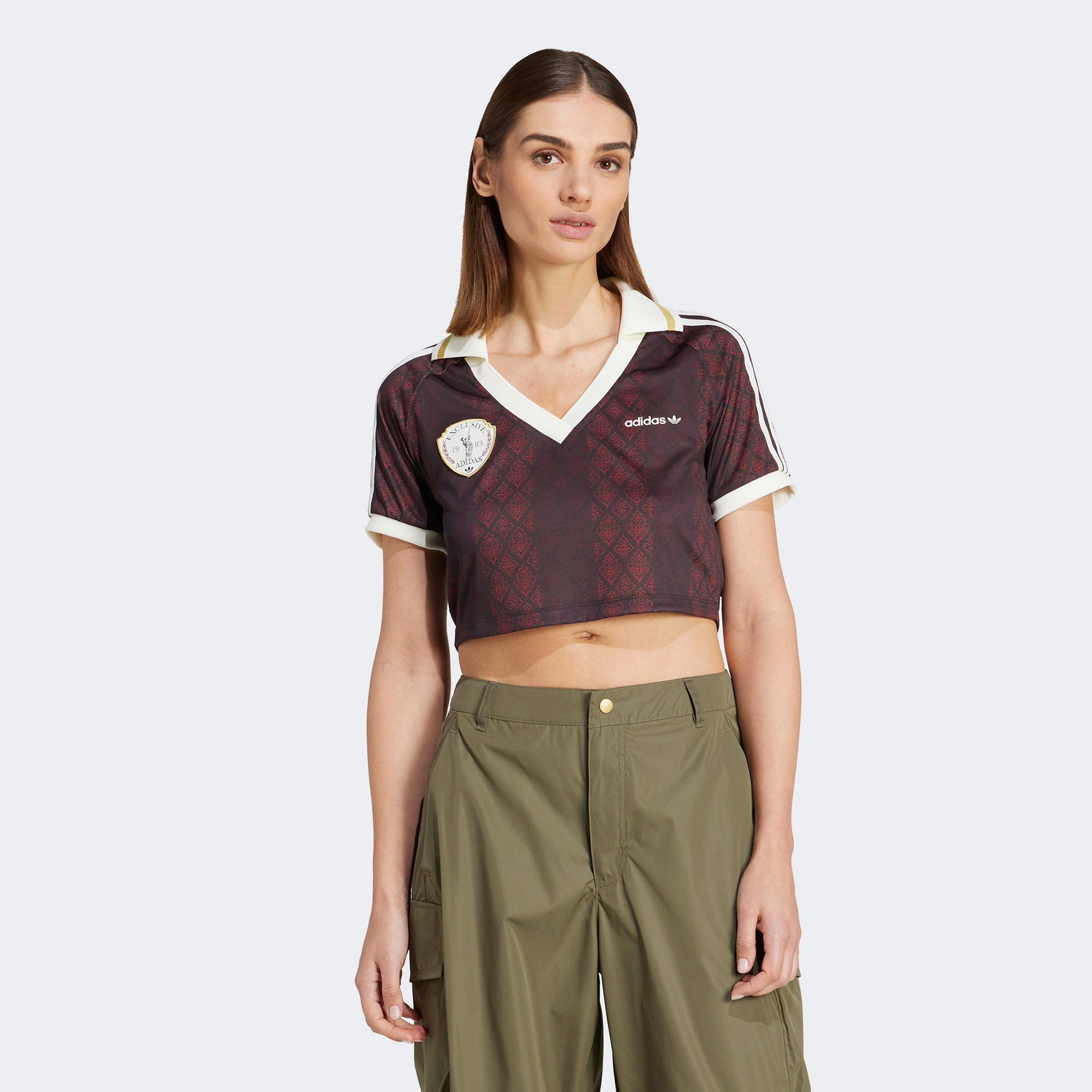 adidas Retro Sport Cricket Inspired Cropped Kadın Siyah Forma