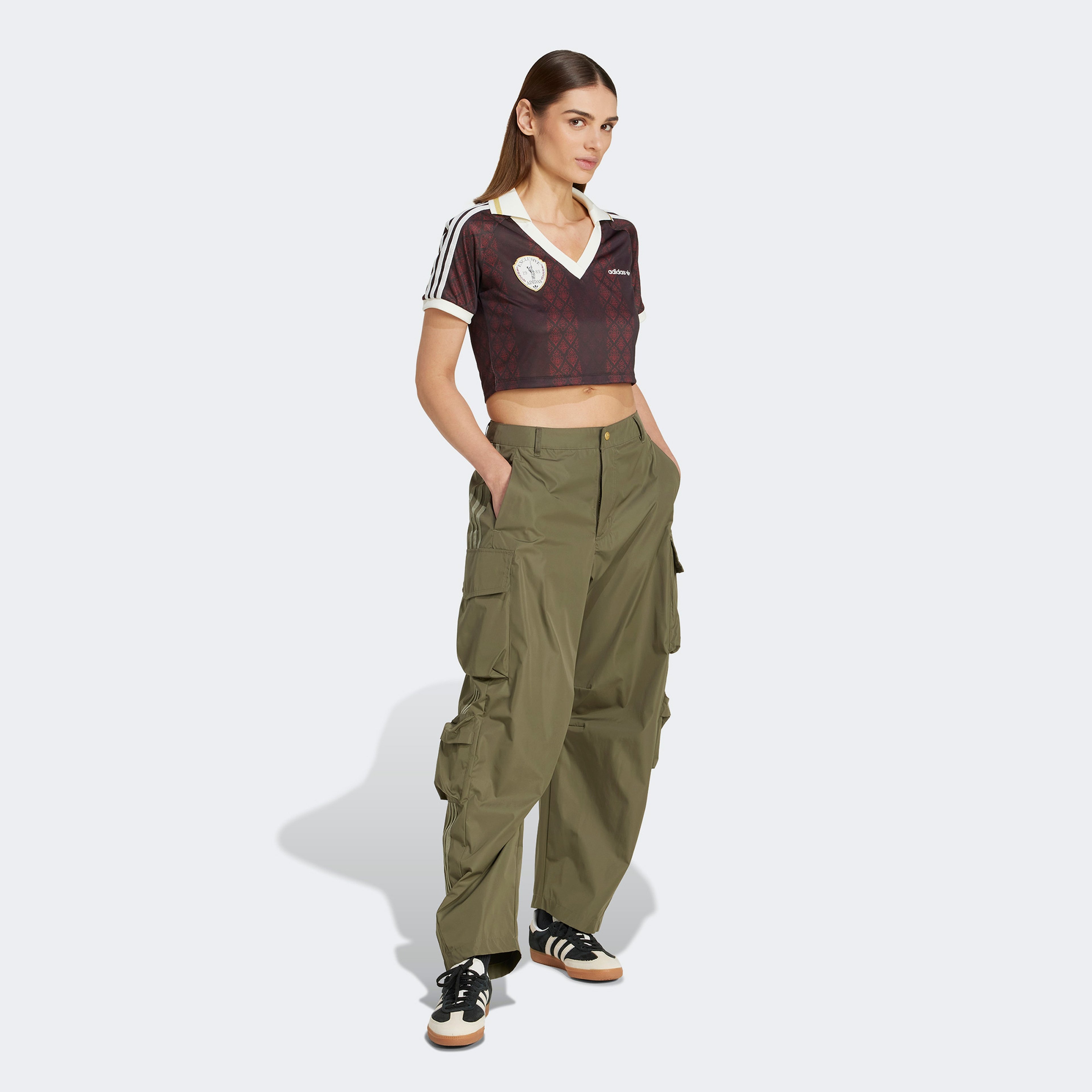adidas Retro Sport Cricket Inspired Cropped Kadın Siyah Forma