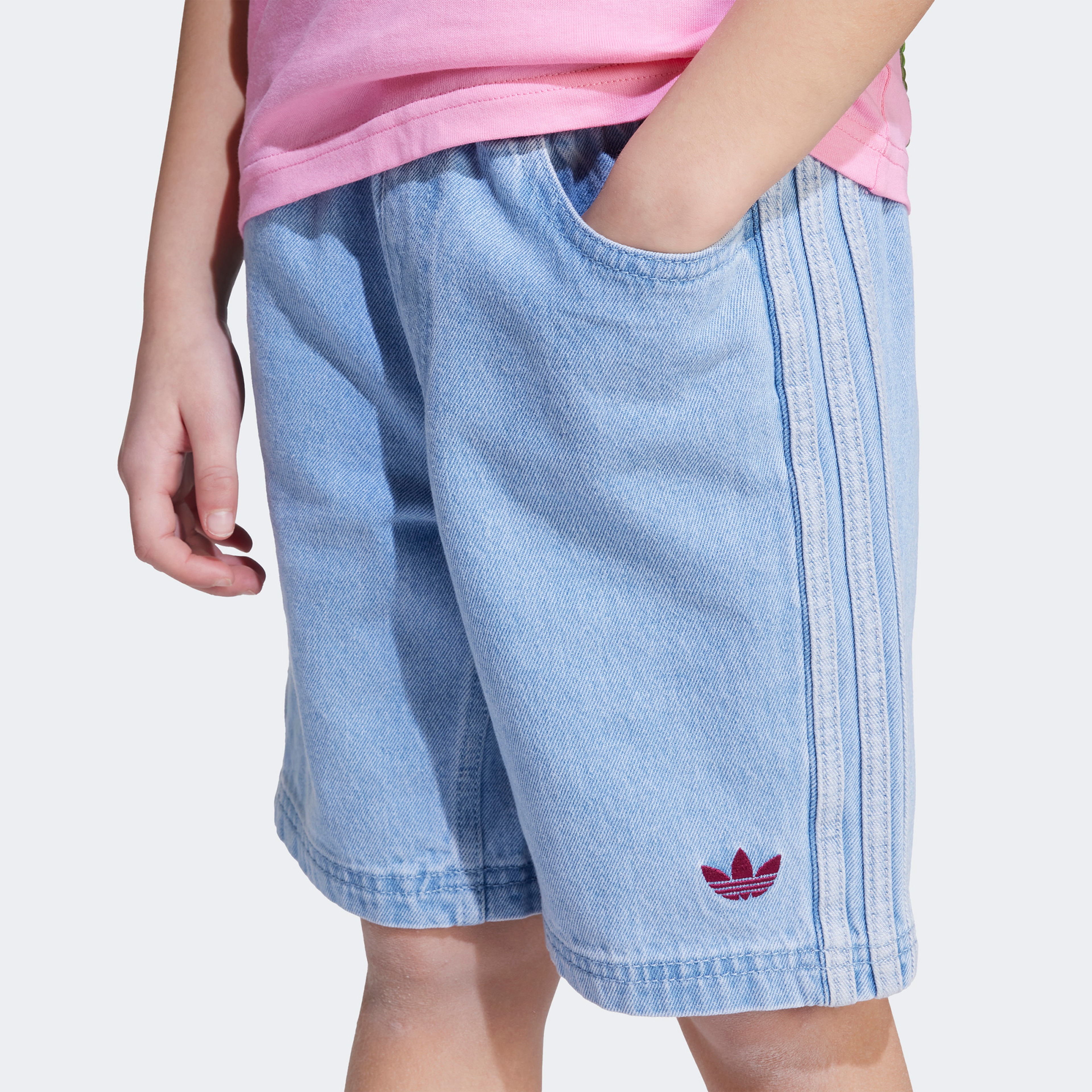 adidas Minecraft LK Graphic Denim Çocuk Pembe Eşofman Takımı