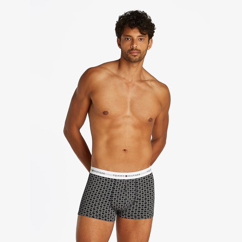 Tommy Hilfiger 3 Parça Trunk Print Erkek Gri/Haki/Lacivert Boxer