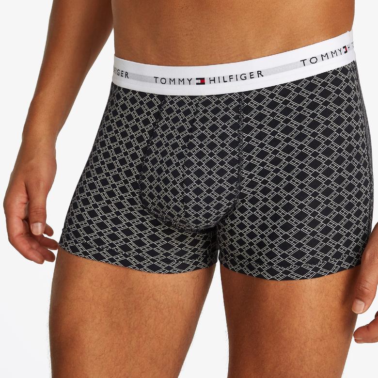Tommy Hilfiger 3 Parça Trunk Print Erkek Gri/Haki/Lacivert Boxer