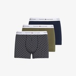 Tommy Hilfiger 3 Parça Trunk Print Erkek Gri/Haki/Lacivert Boxer
