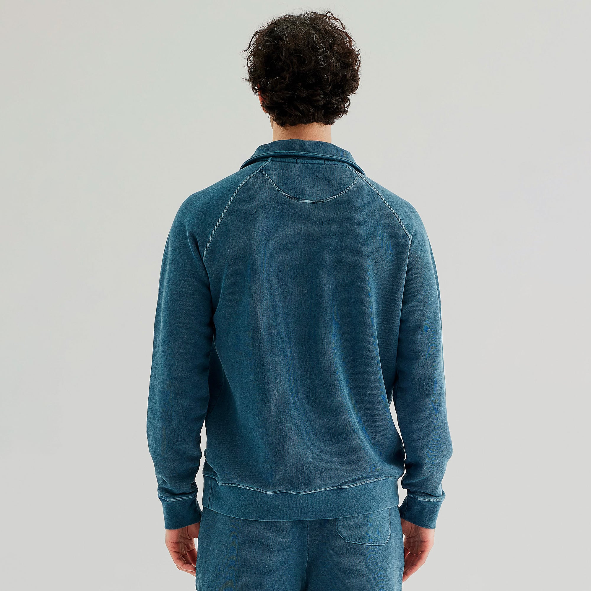 The Stay Line Yuki 1/4 Zip Erkek Mavi Sweatshirt