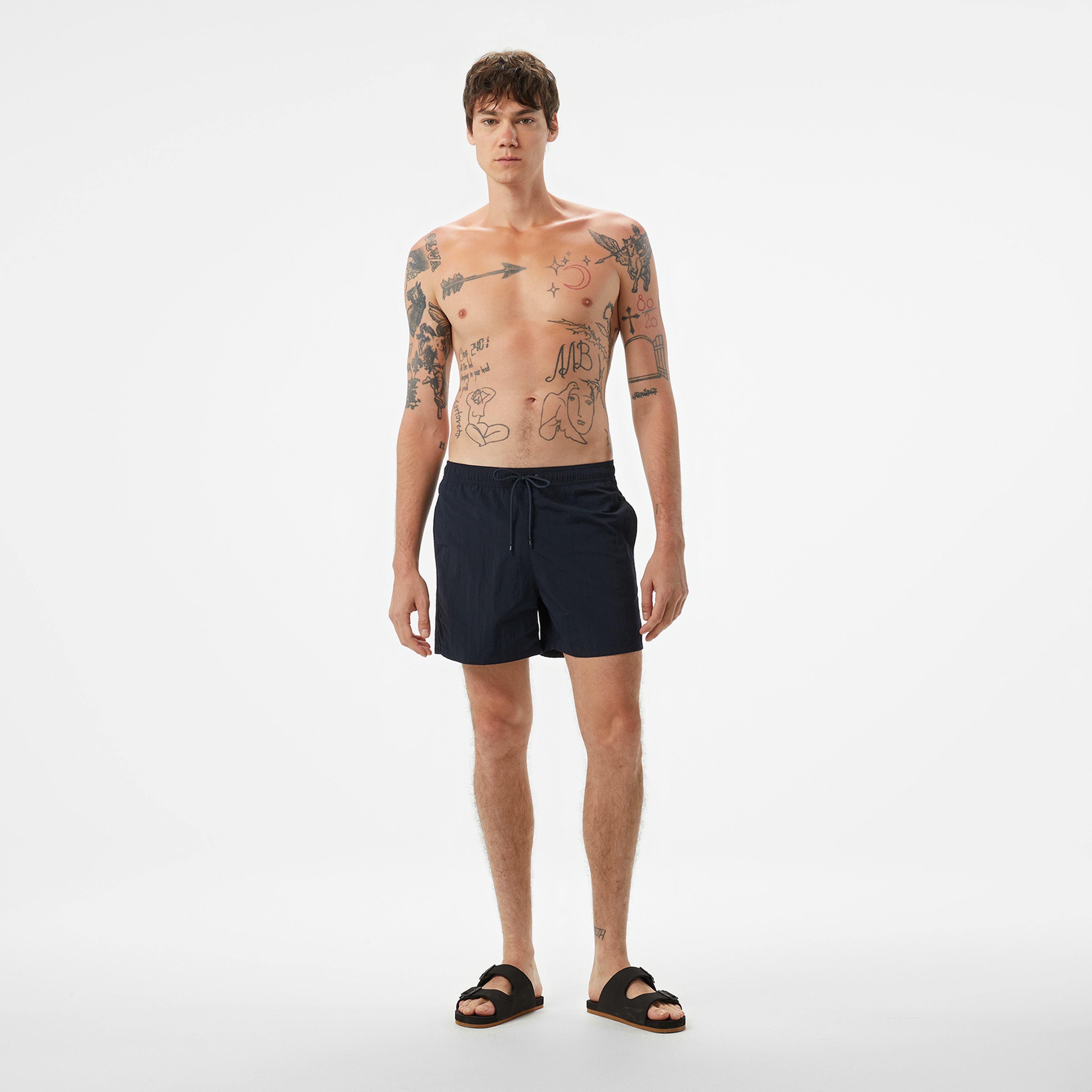 Tommy Hilfiger Mid Length Essential Erkek Lacivert Mayo