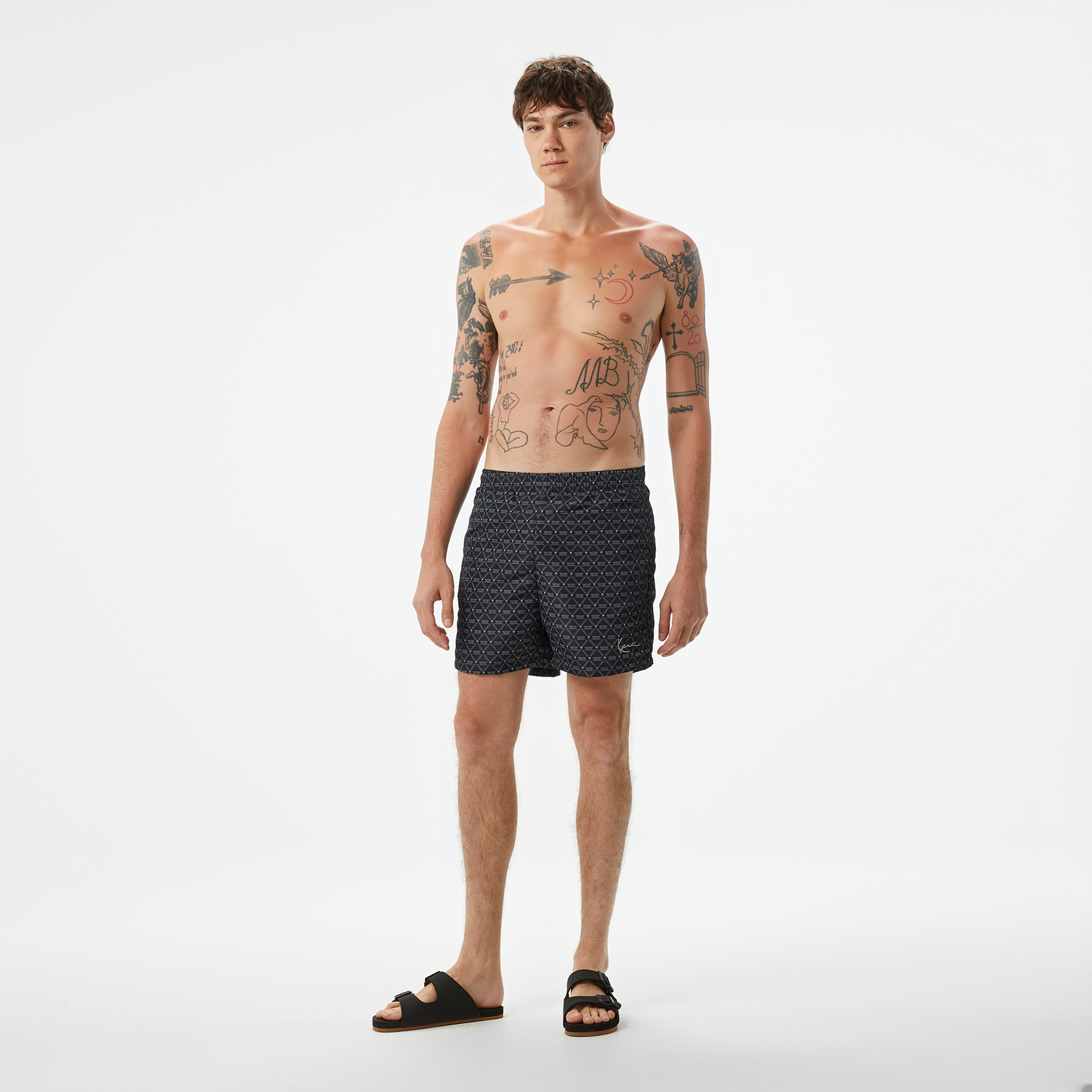 Karl Kani Monogram Erkek Siyah Mayo