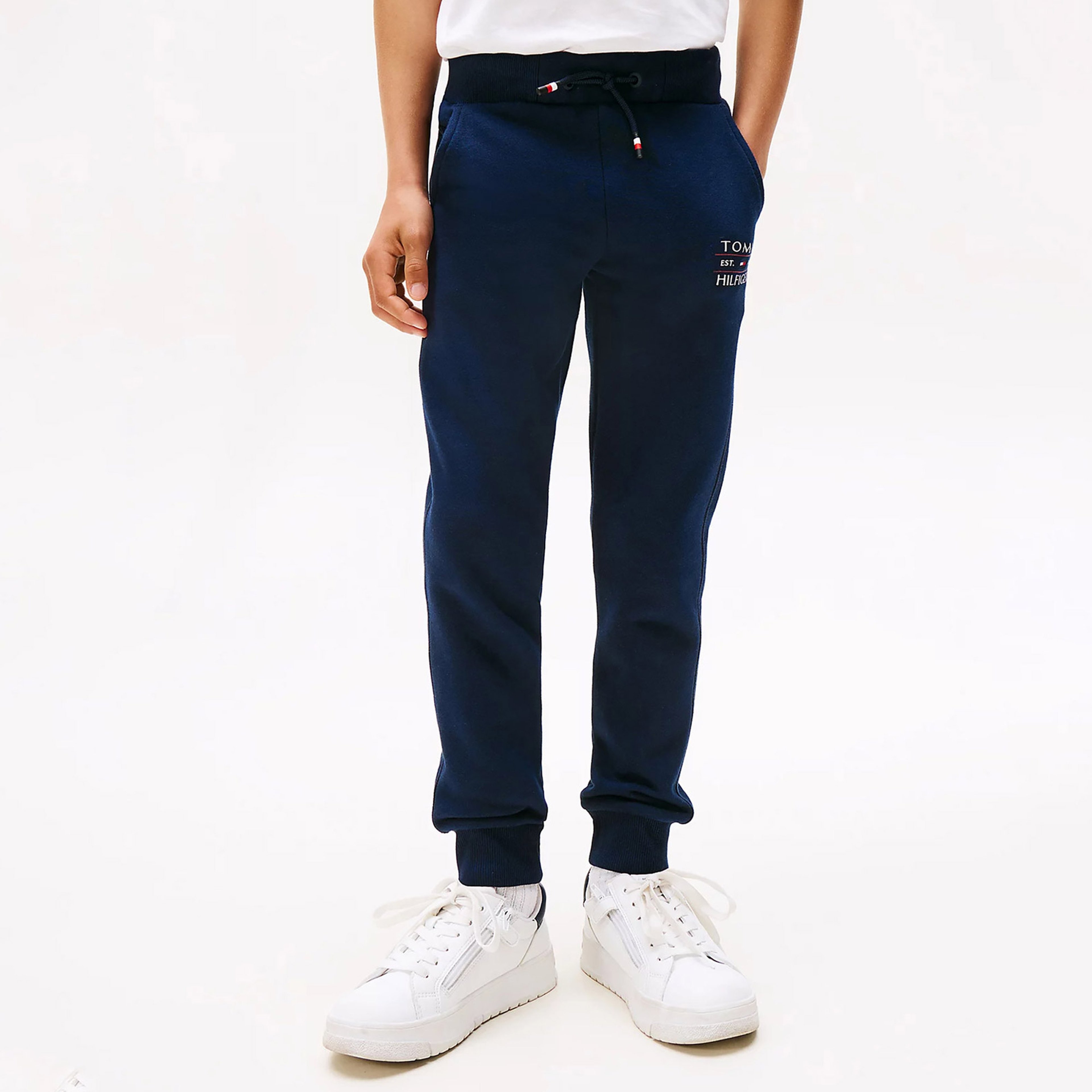 Tommy Hilfiger Cuffed Leg Logo Çocuk Siyah Eşofman Altı