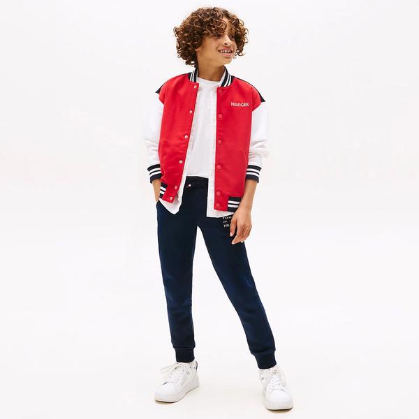 Tommy Hilfiger Cuffed Leg Logo Çocuk Siyah Eşofman Altı