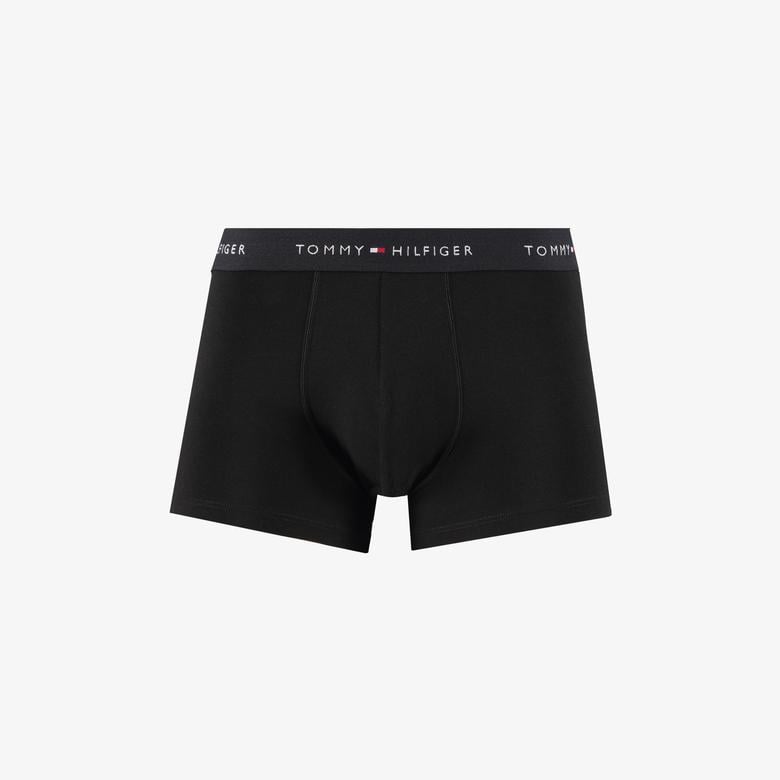 Tommy Hilfiger Microfibre Logo Erkek Siyah/Beyaz 3'lü Boxer