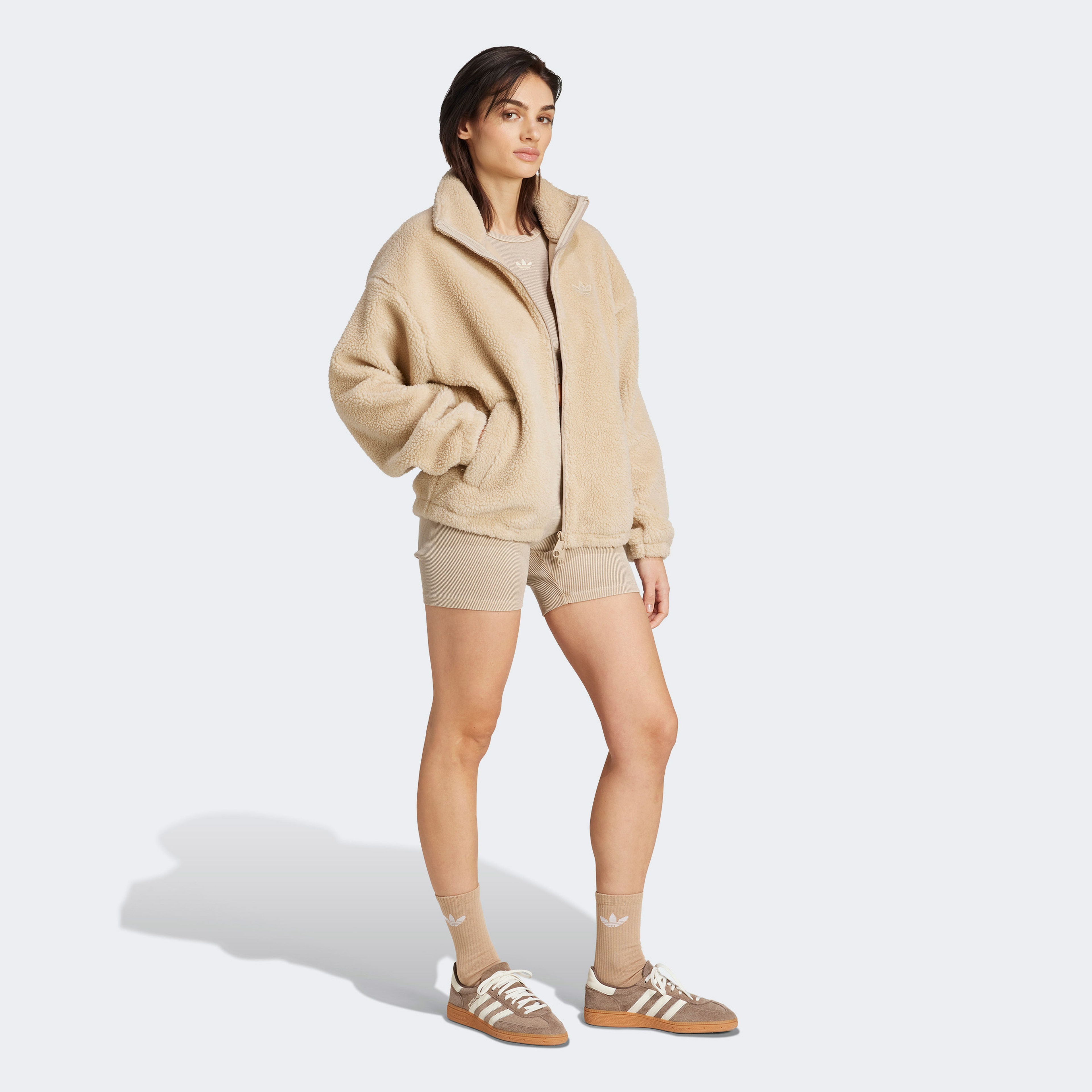 adidas Essential Teddy Jkt Kadın Krem Ceket