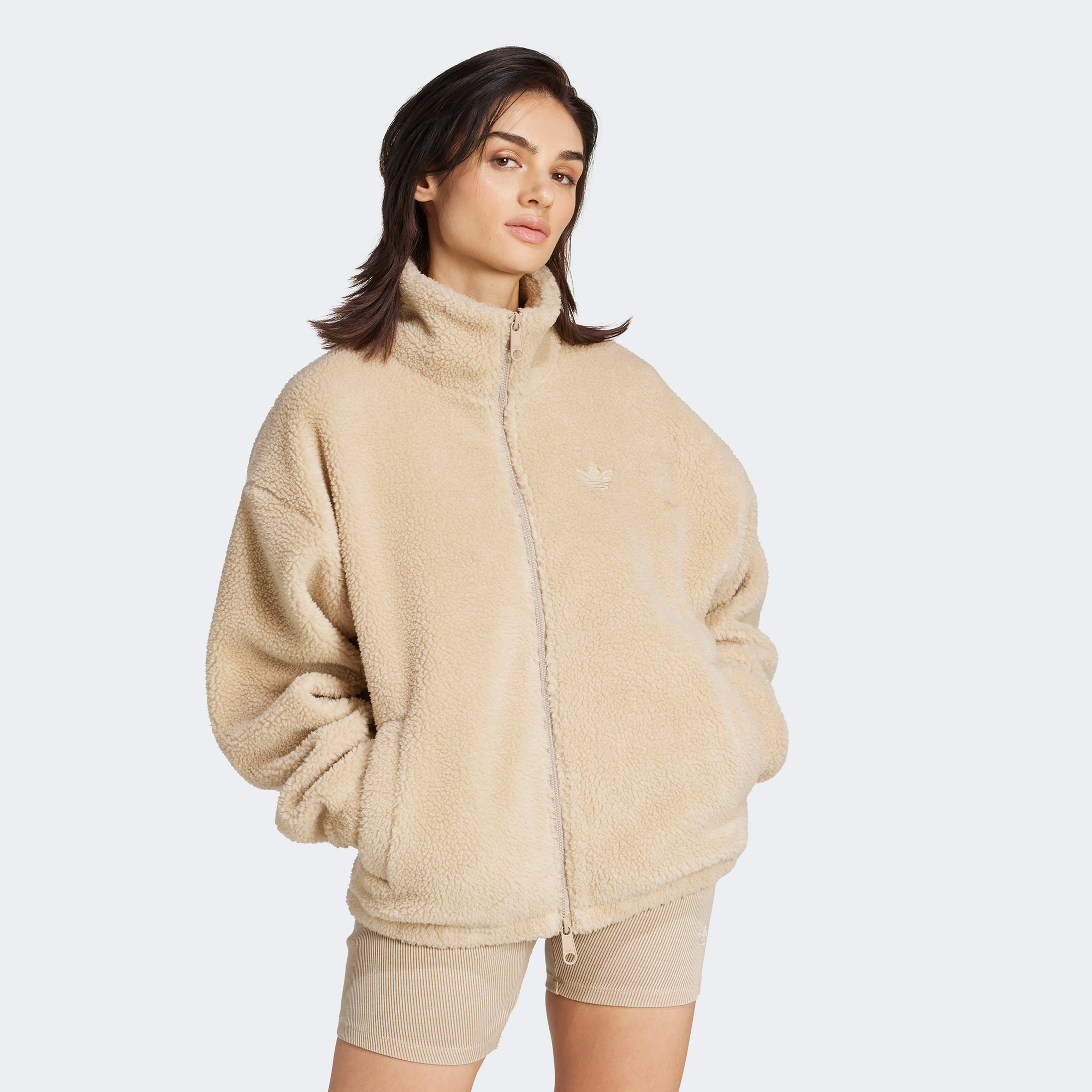 adidas Essential Teddy Jkt Kadın Krem Ceket