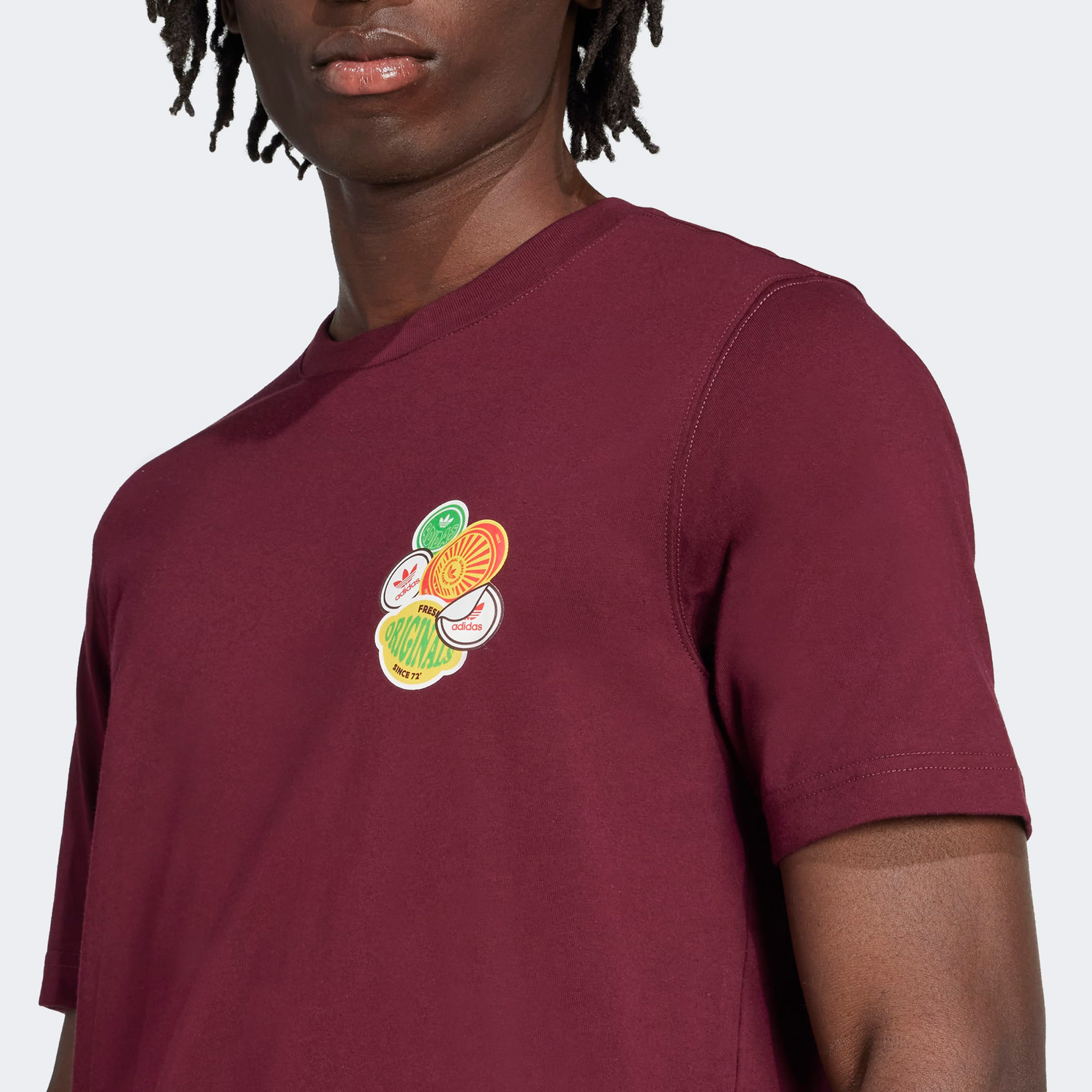 adidas Trefoil Series Loose Fit Erkek Bordo T-Shirt