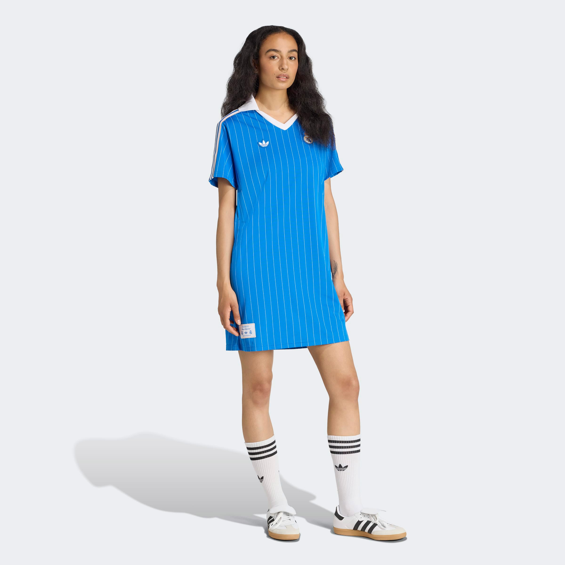 adidas Real Madrid Terrace Icons Kadın Mavi Elbise