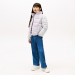 Tommy Hilfiger Mixed Stripe Puffer Çocuk Pembe Mont