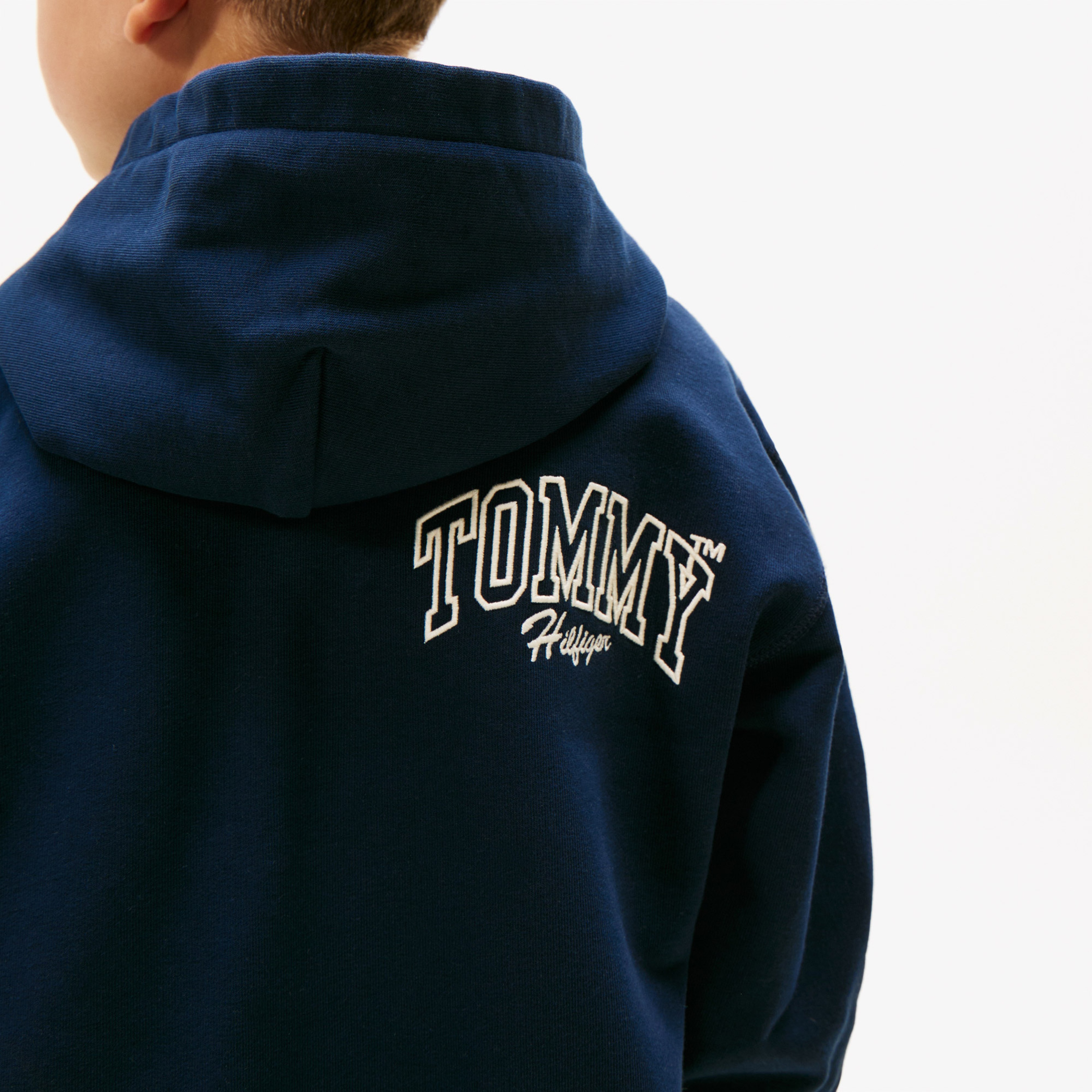 Tommy Hilfiger Varsity Graphic Snap Button Çocuk Lacivert Sweatshirt