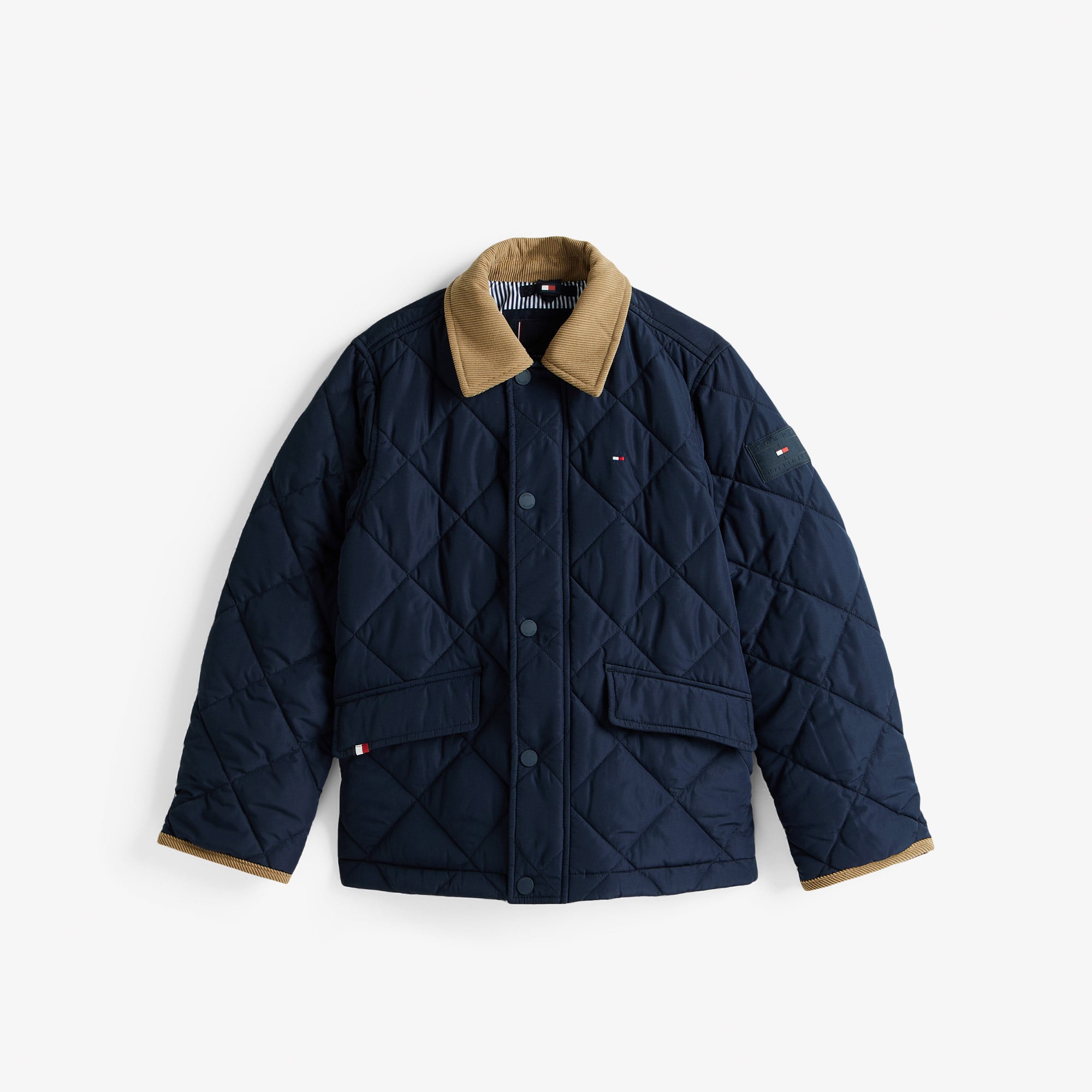 Tommy Hilfiger Contrast Collar Quilted Relaxed Çocuk Lacivert Ceket