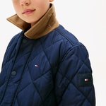 Tommy Hilfiger Contrast Collar Quilted Relaxed Çocuk Lacivert Ceket