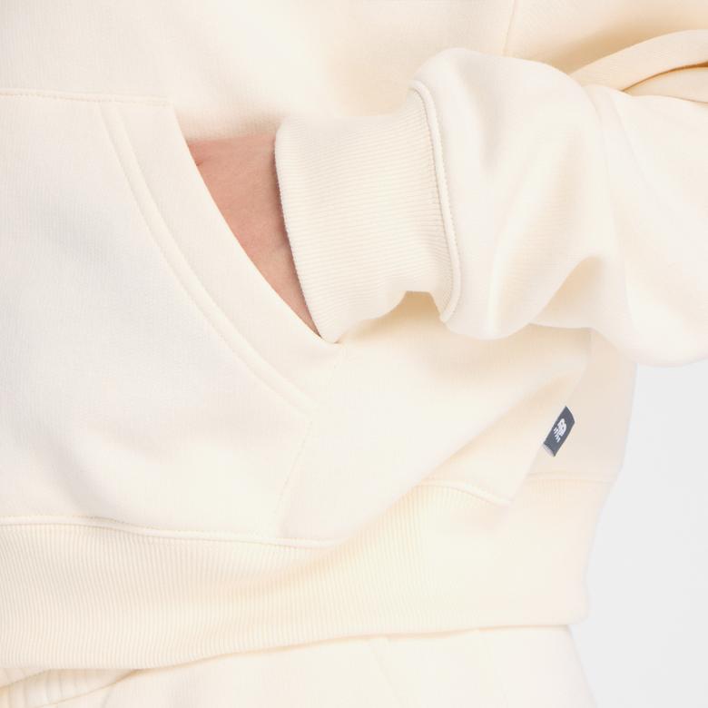 New Balance Linear Heritage Fleece  Kadın Beyaz Sweatshirt