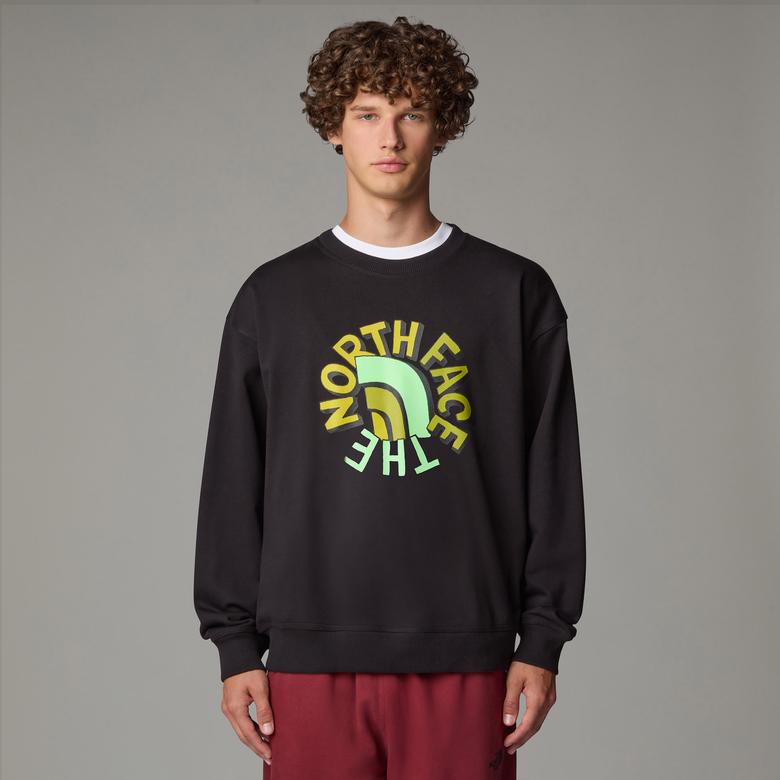 The North Face Oversızed Crew Erkek Siyah Sweatshirt