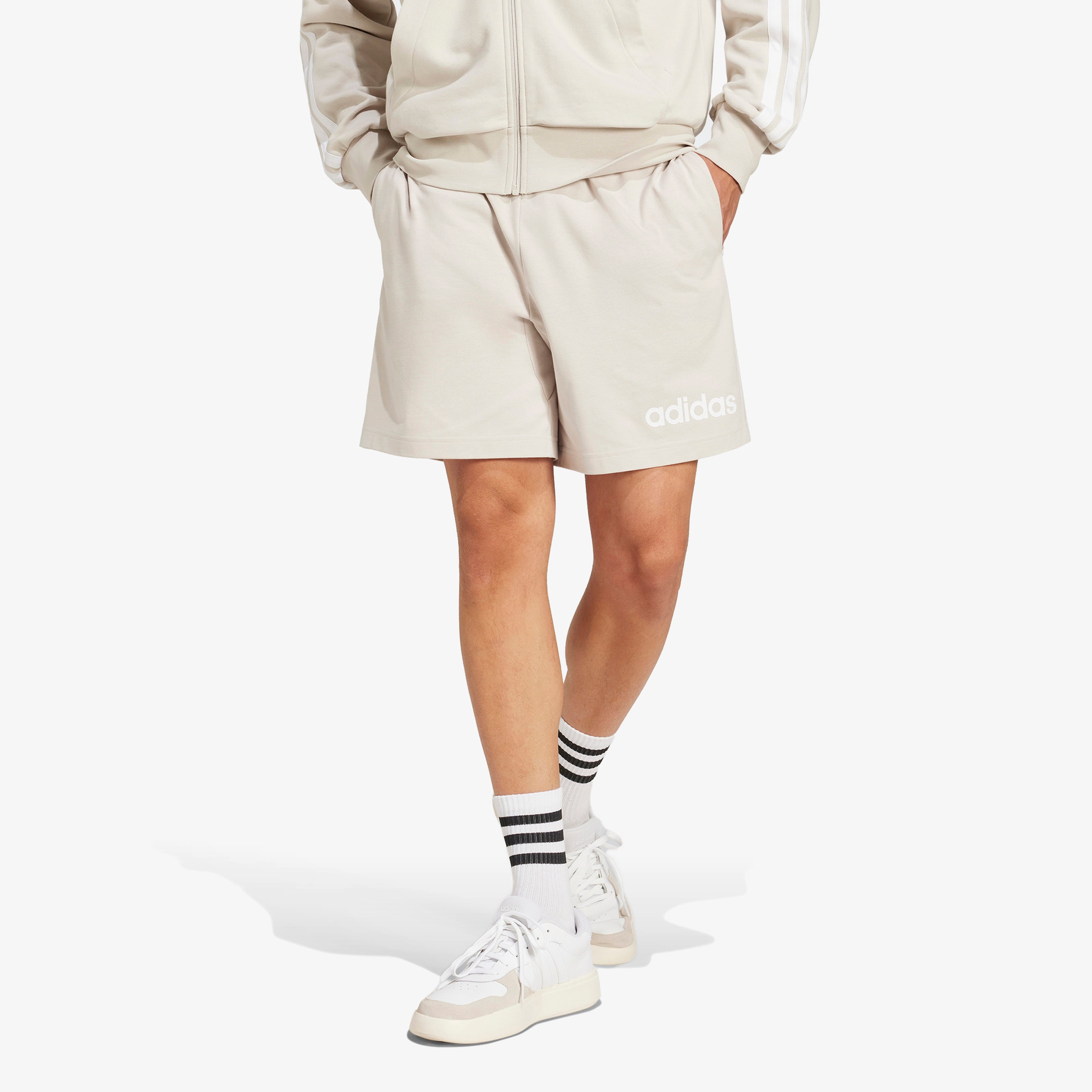 adidas Essentials Linear Single Jersey Erkek Bej Günlük Şort