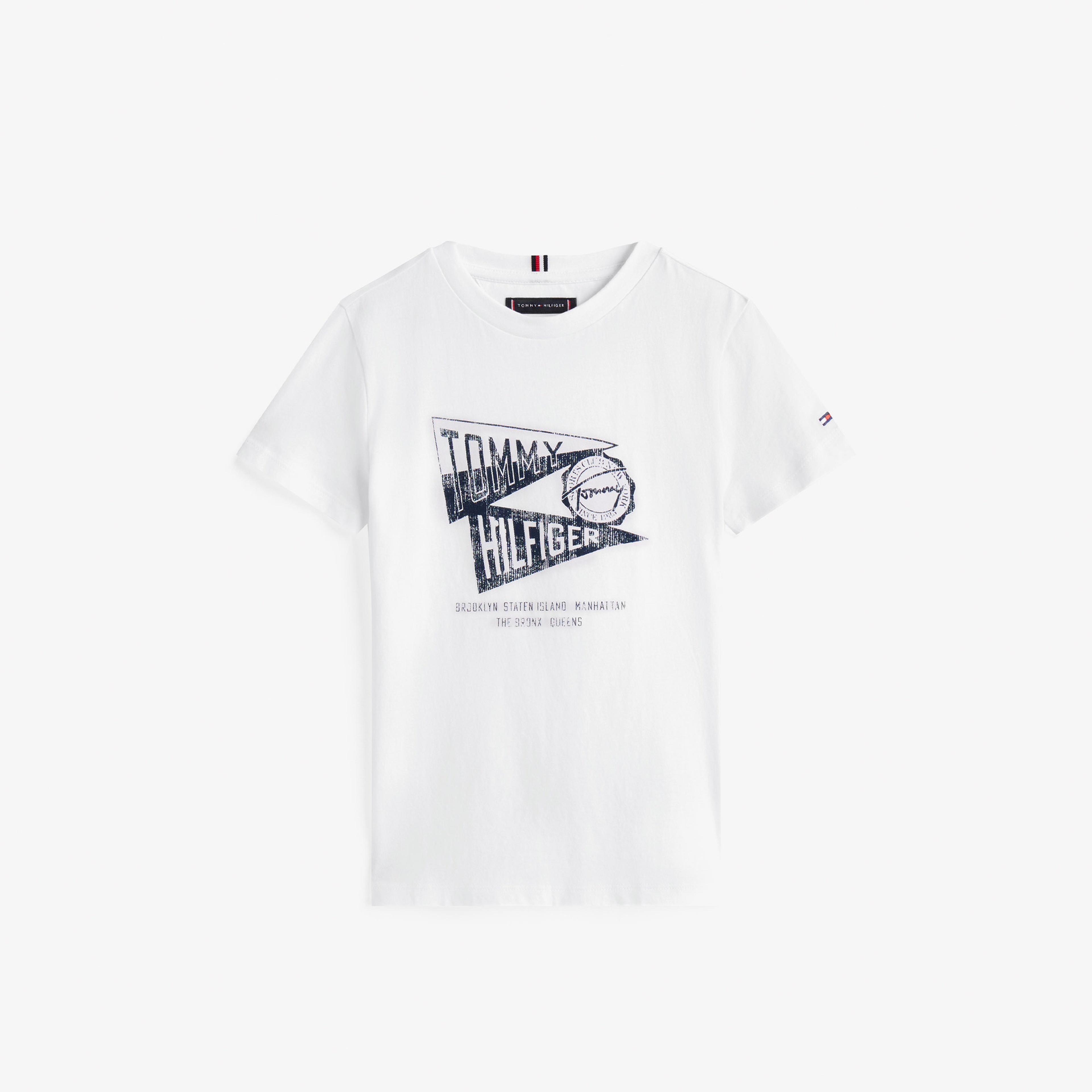 Tommy Hilfiger Textured Graphic Çocuk Beyaz T-Shirt