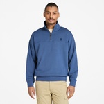 Timberland Small Logo 1/4 Zip Erkek Mavi Sweatshirt
