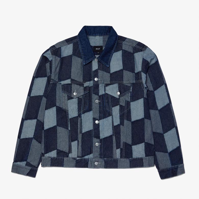 Huf Patchwork Denim Erkek Lacivert Ceket