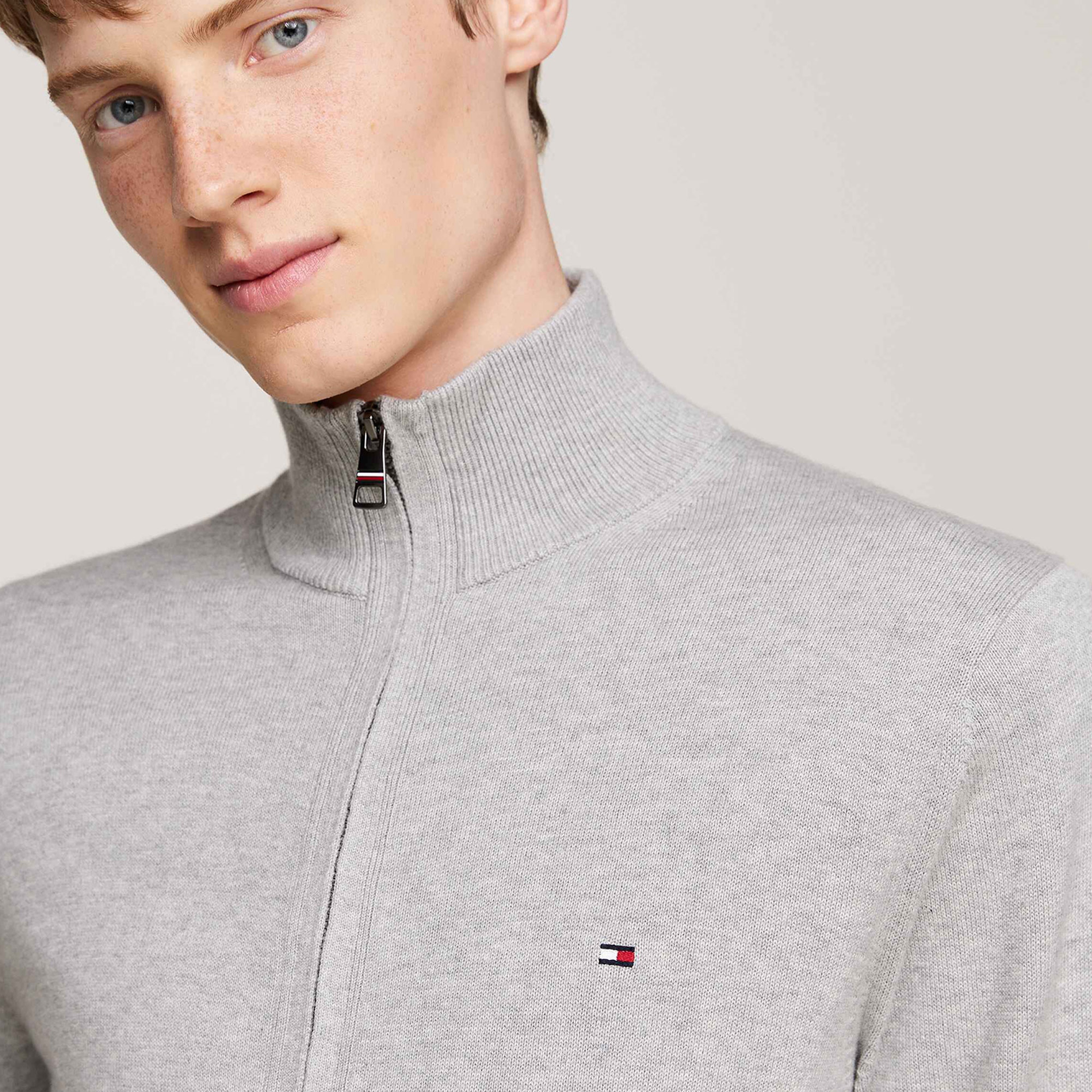 Tommy Hilfiger Erkek Gri Triko