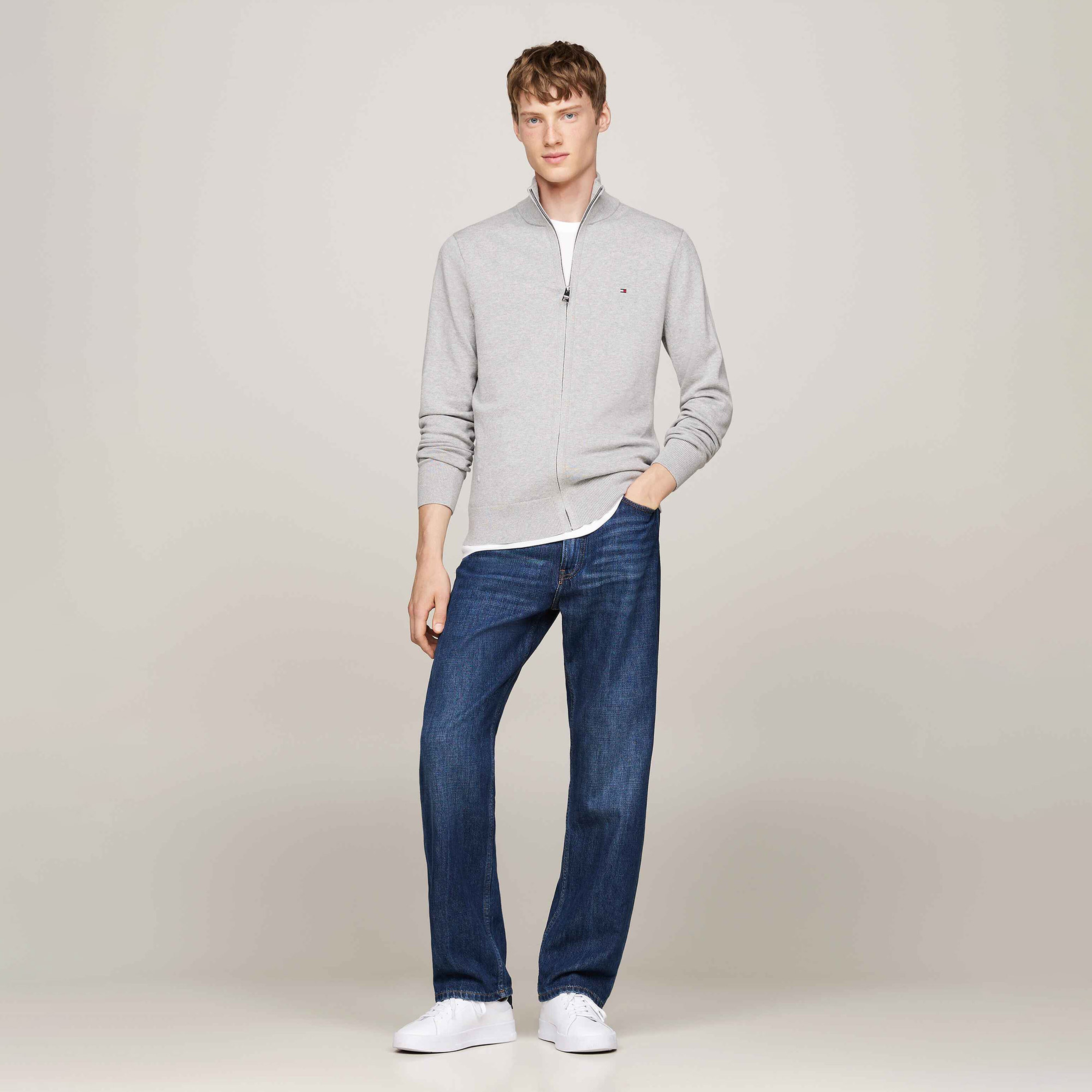 Tommy Hilfiger Erkek Gri Triko