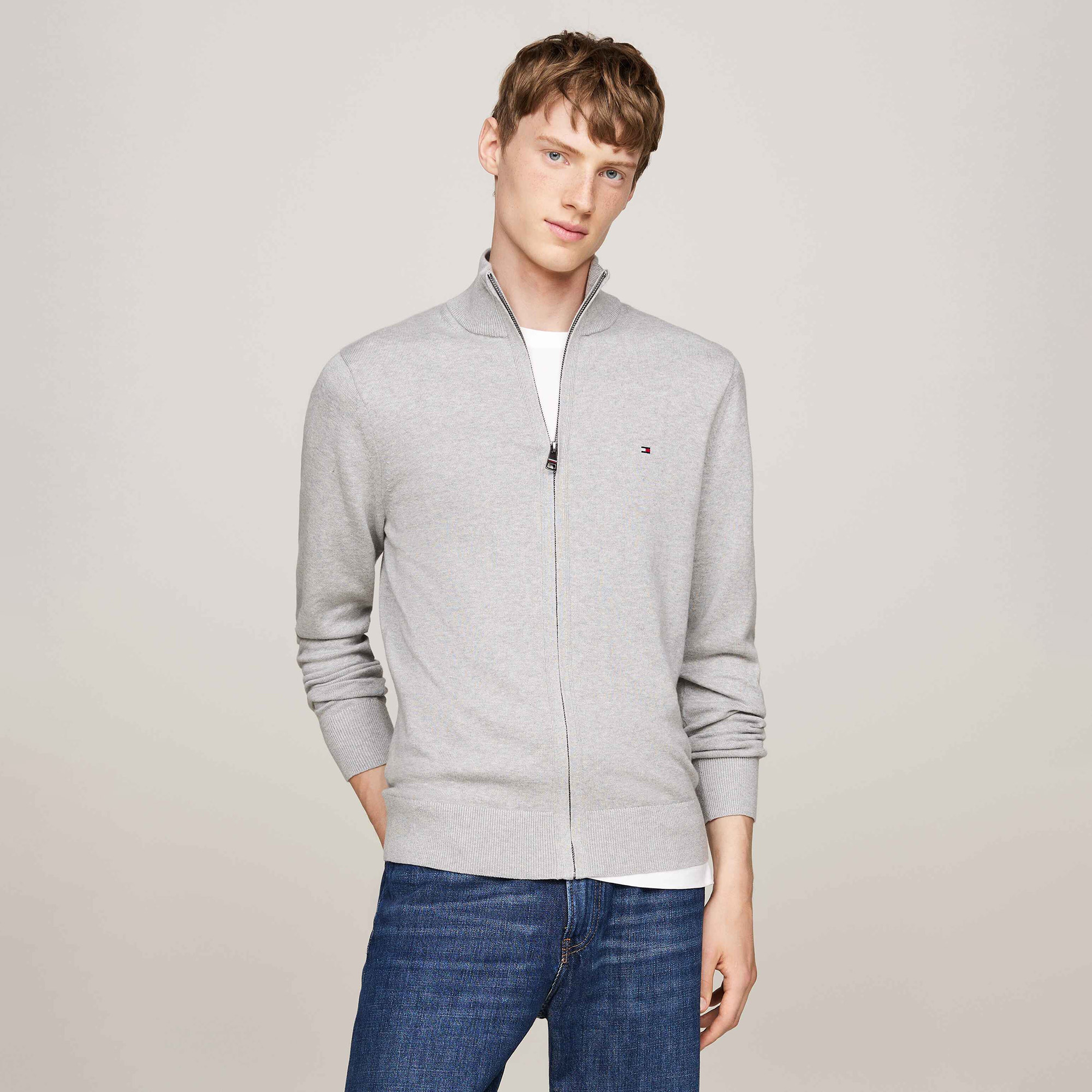 Tommy Hilfiger Erkek Gri Triko