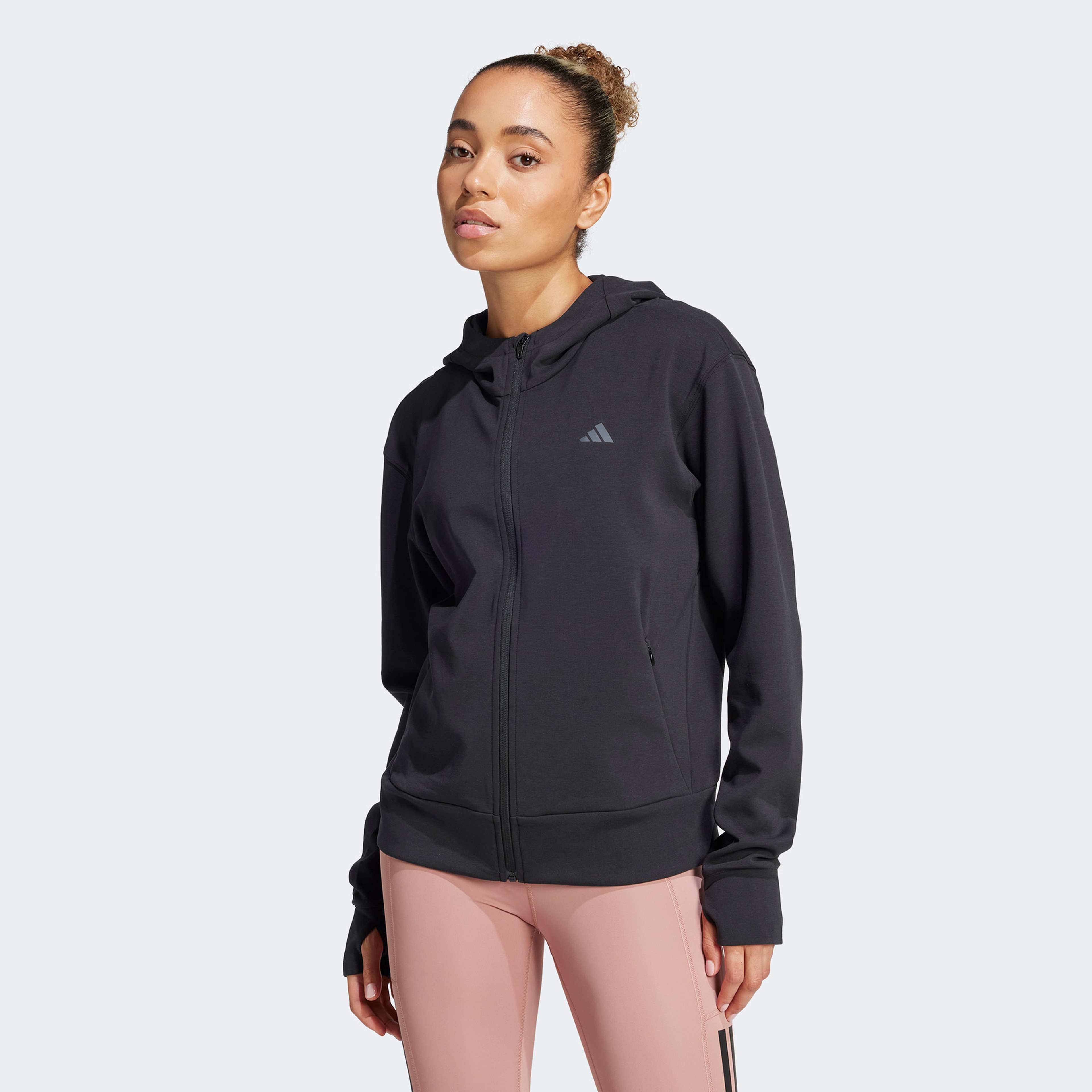adidas Designed for Training Full-Zip Kadın Siyah Sweatshirt