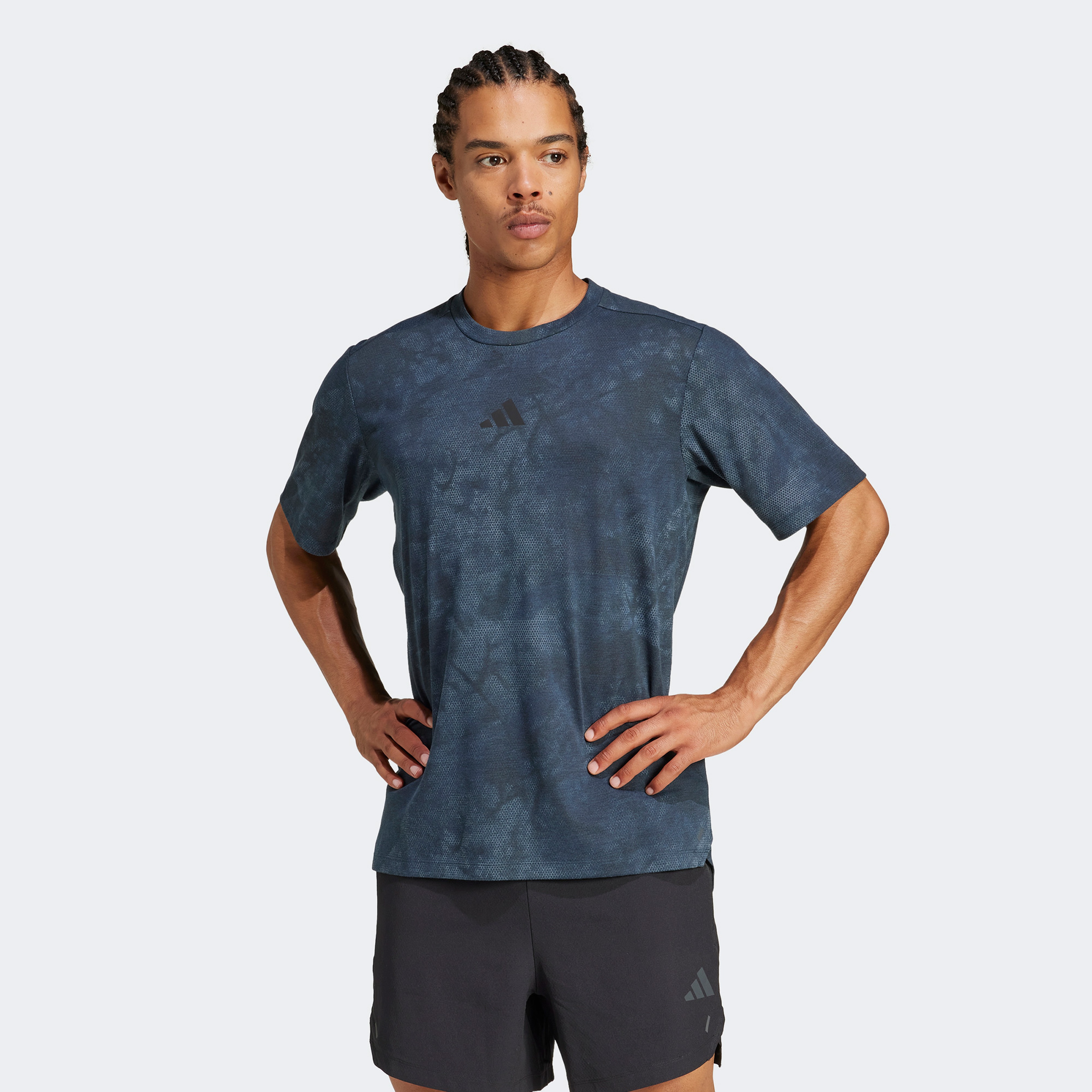 adidas Power Graphic Erkek Mavi Antrenman T-Shirt
