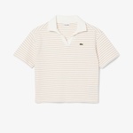 Lacoste Striped Terry Çocuk Beyaz Polo