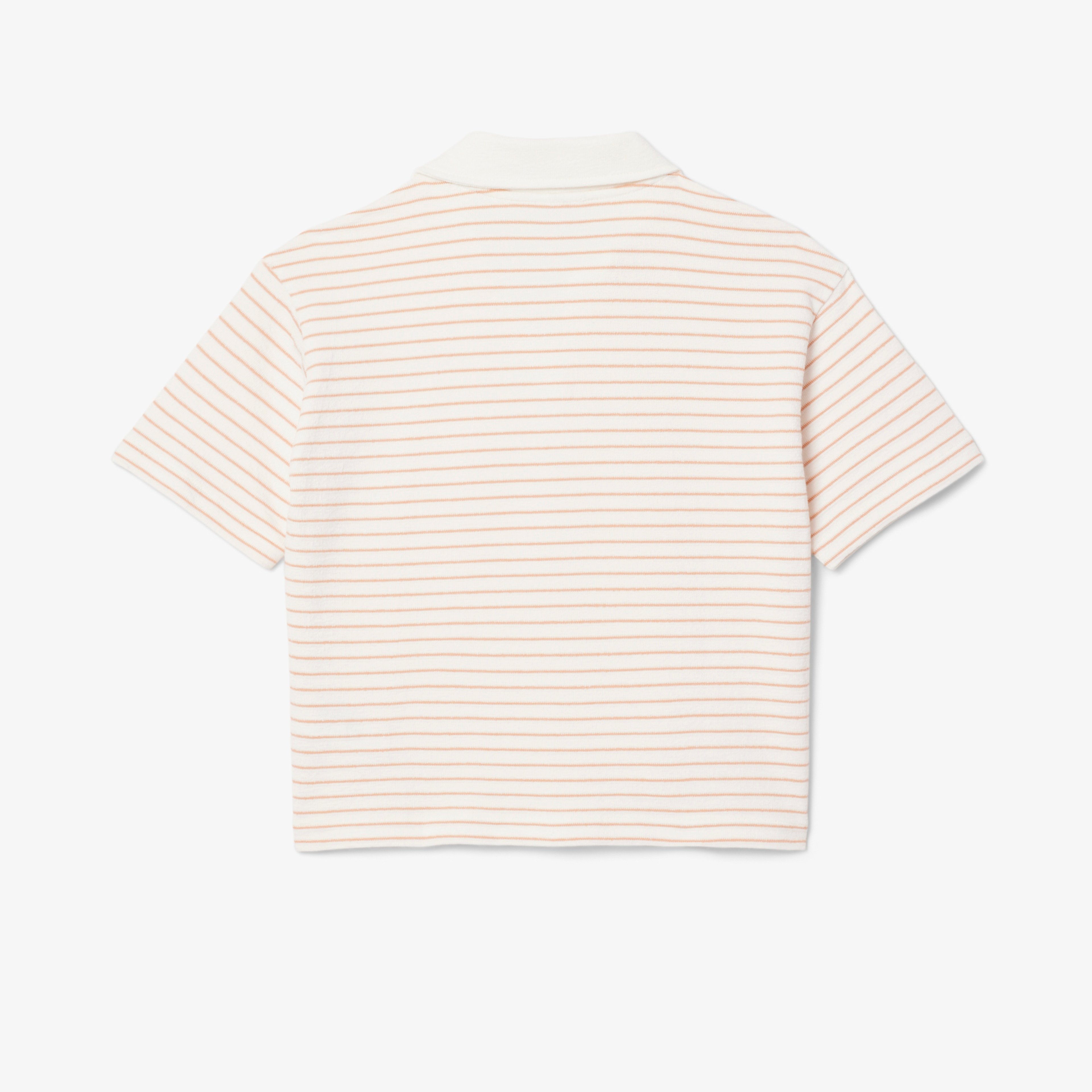 Lacoste Striped Terry Çocuk Beyaz Polo