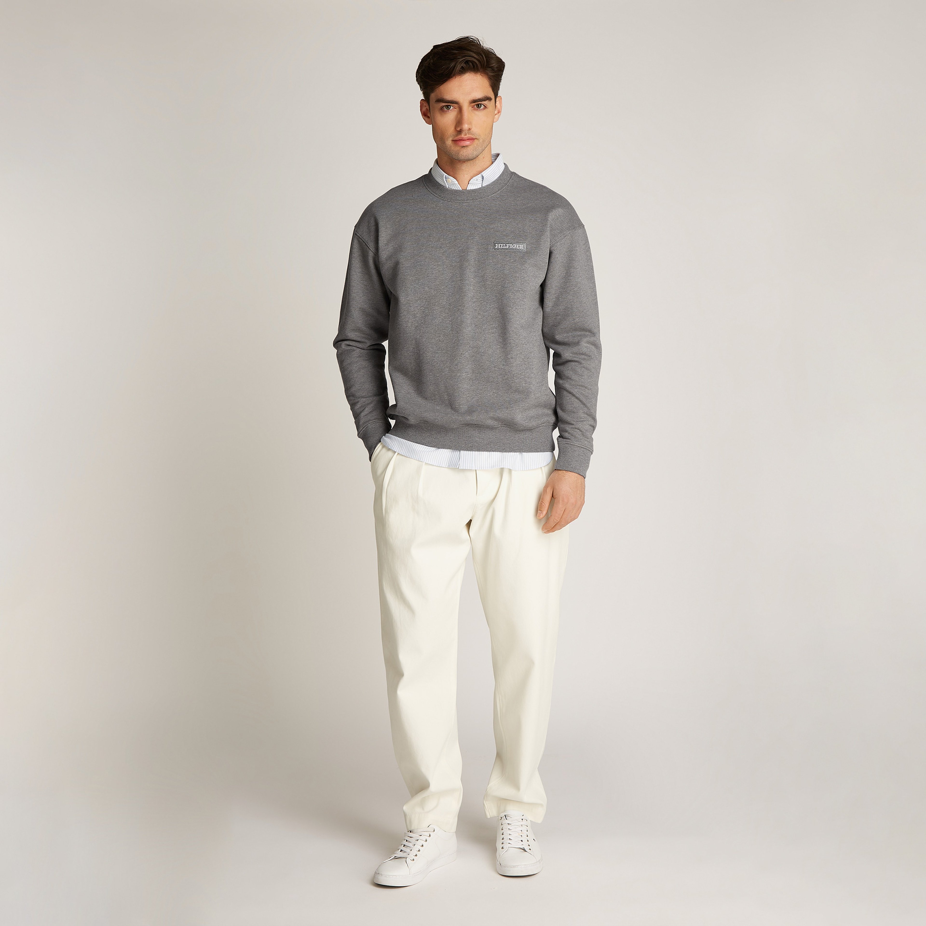 Tommy Hilfiger Erkek Gri Sweatshirt