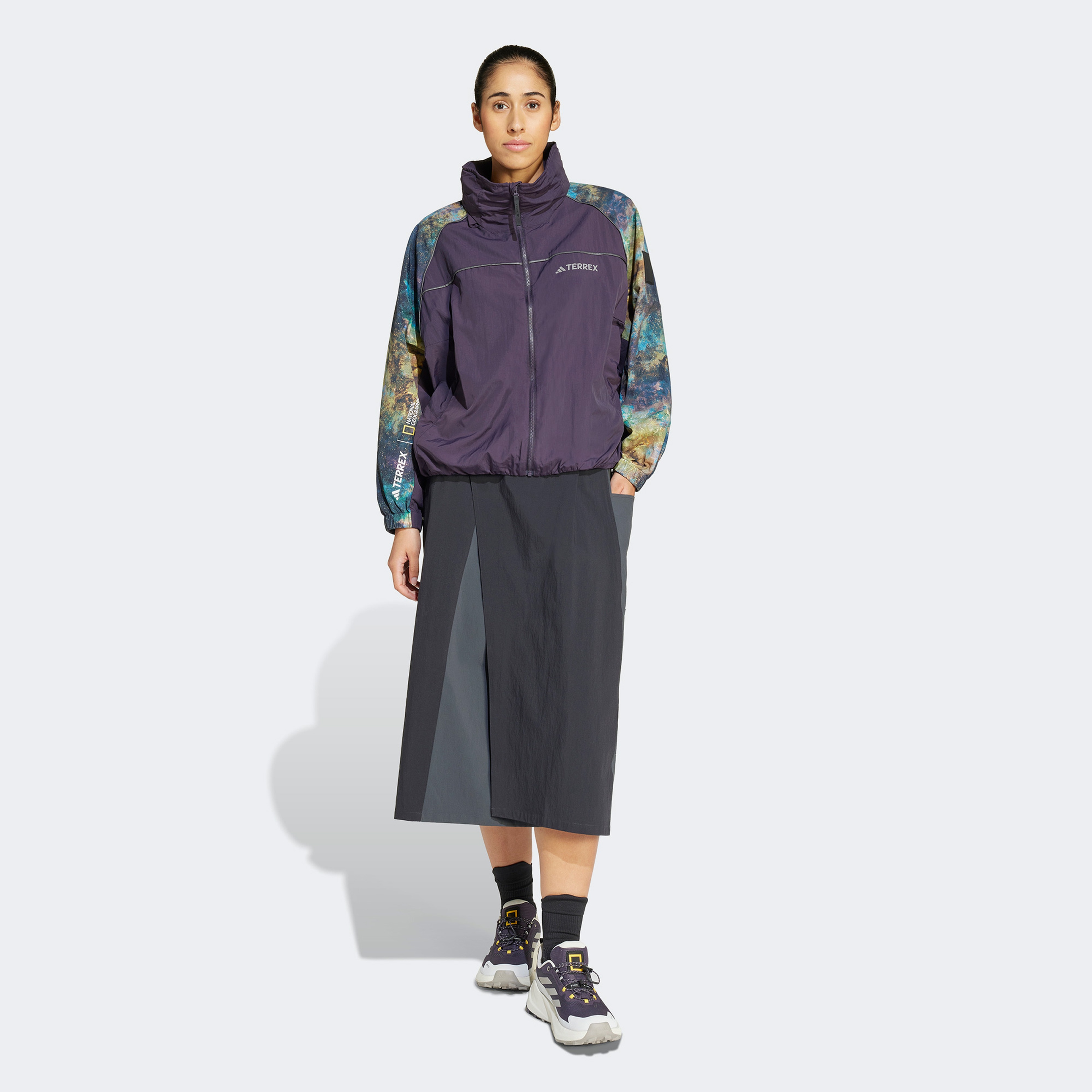 adidas Nat Geo Wind.Rdy Kadın Mor Outdoor Ceket