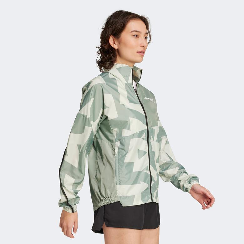 adidas Terrex Multi Printed Wind Kadın Yeşil Ceket