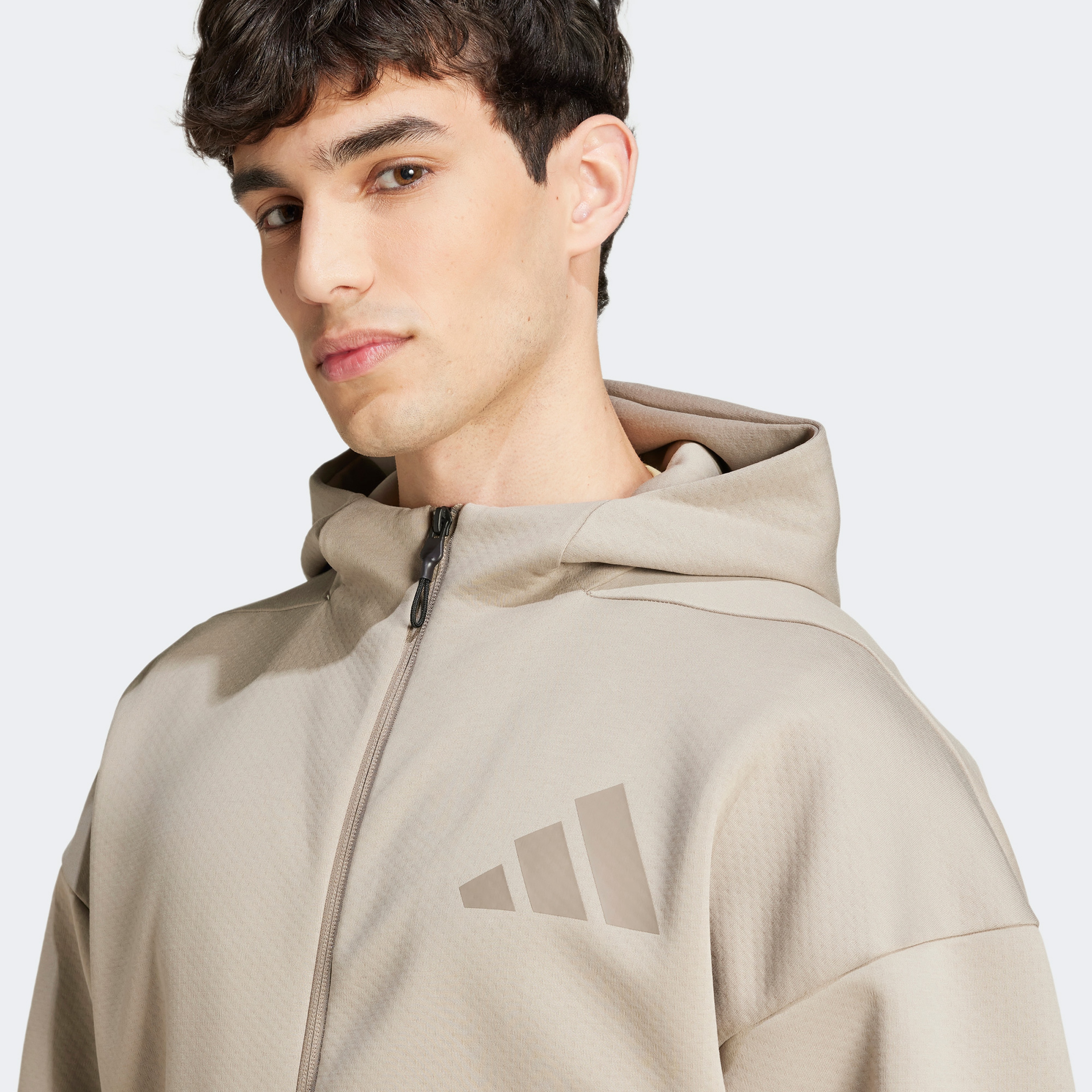adidas Z.N.E. Full Zip Erkek Bej Sweatshirt
