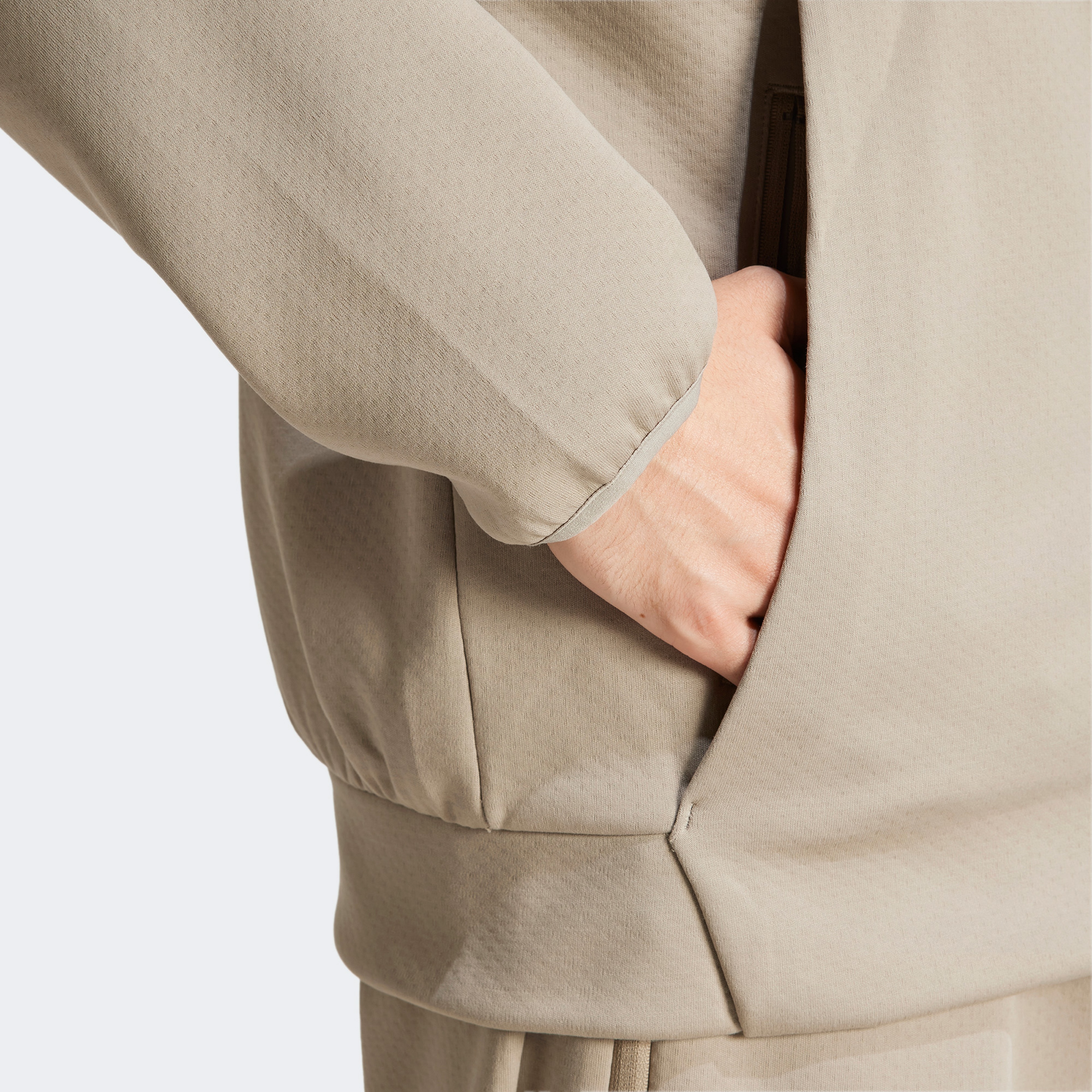 adidas Z.N.E. Full Zip Erkek Bej Sweatshirt