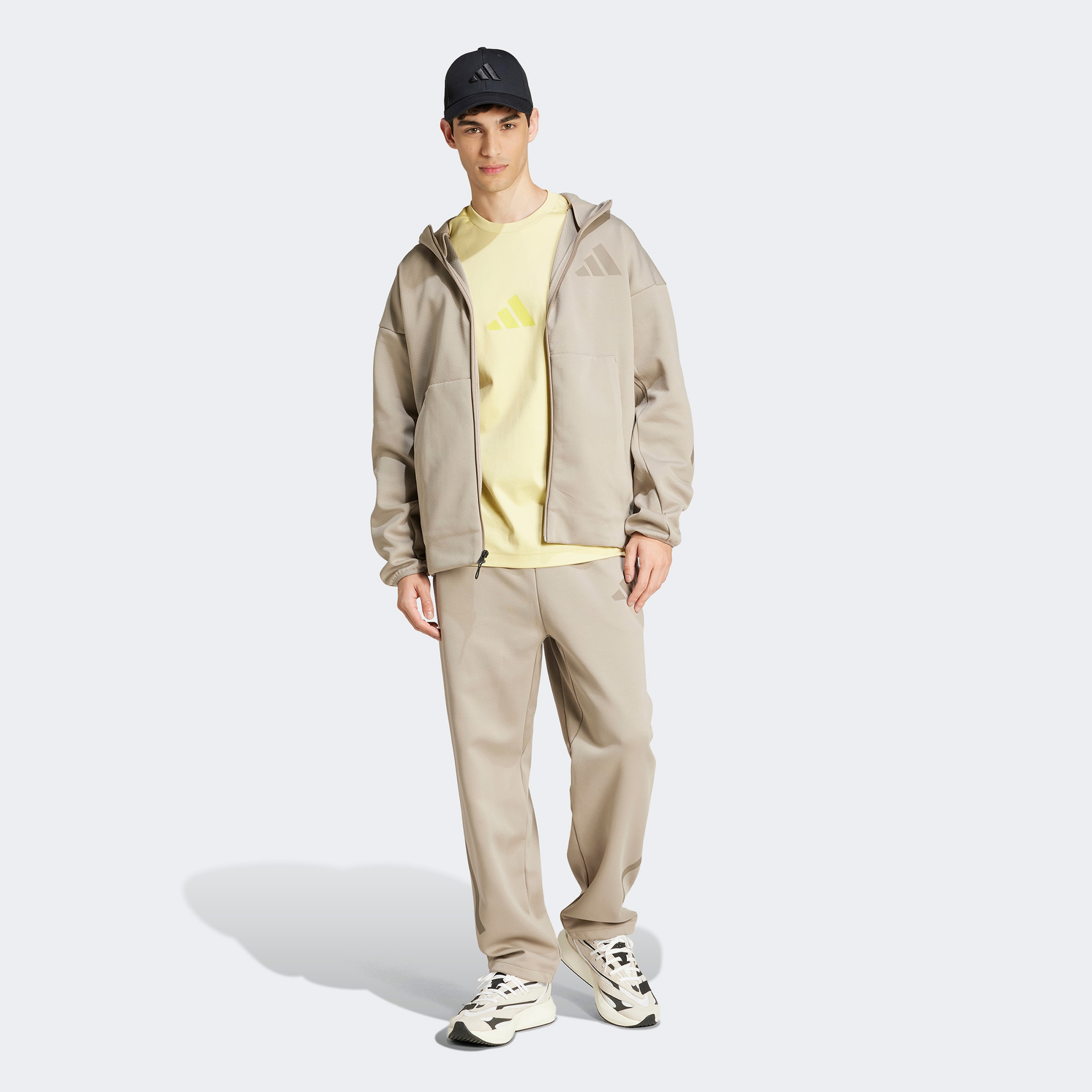 adidas Z.N.E. Full Zip Erkek Bej Sweatshirt