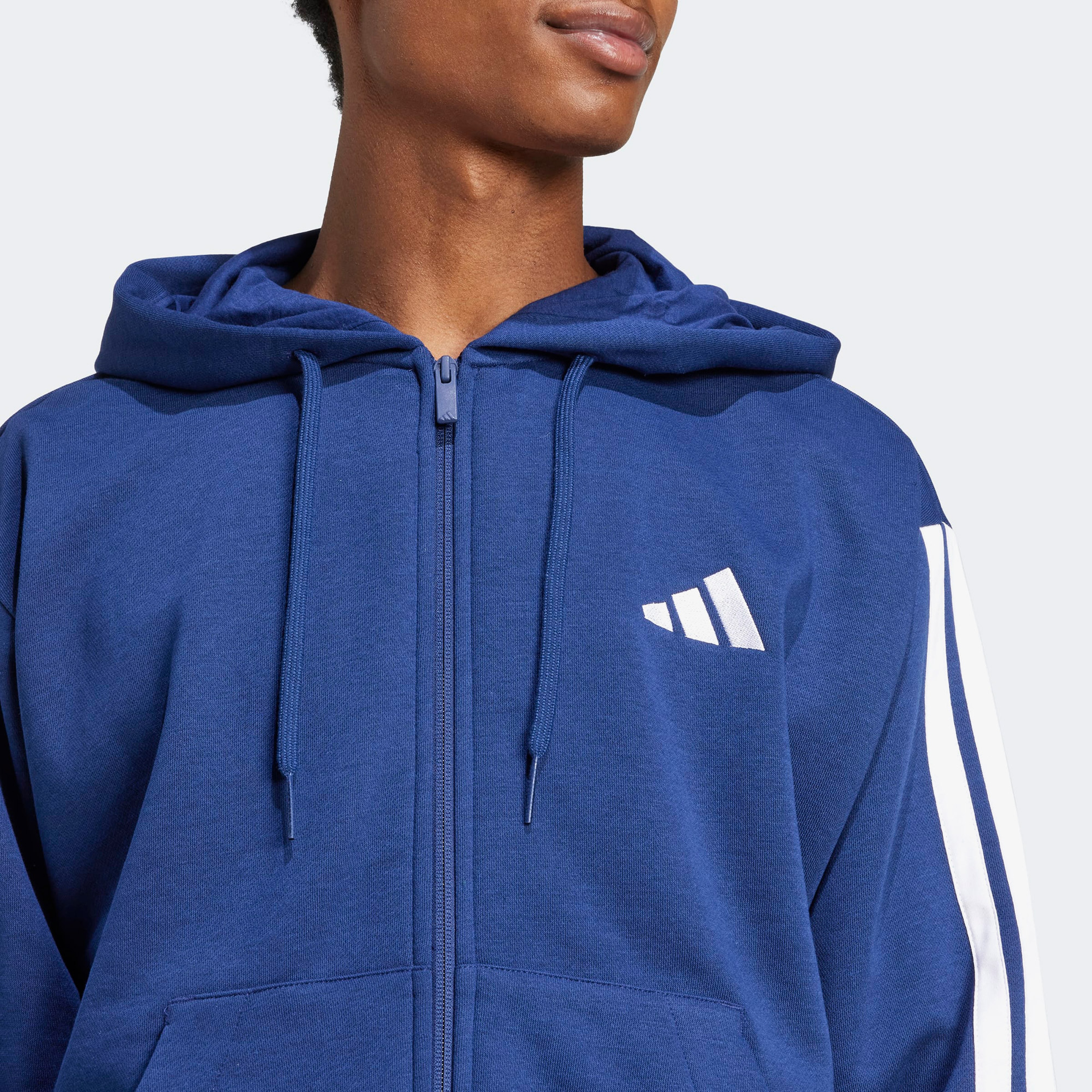 adidas Essentials 3 Stripes Erkek Lacivert Eşofman Üstü
