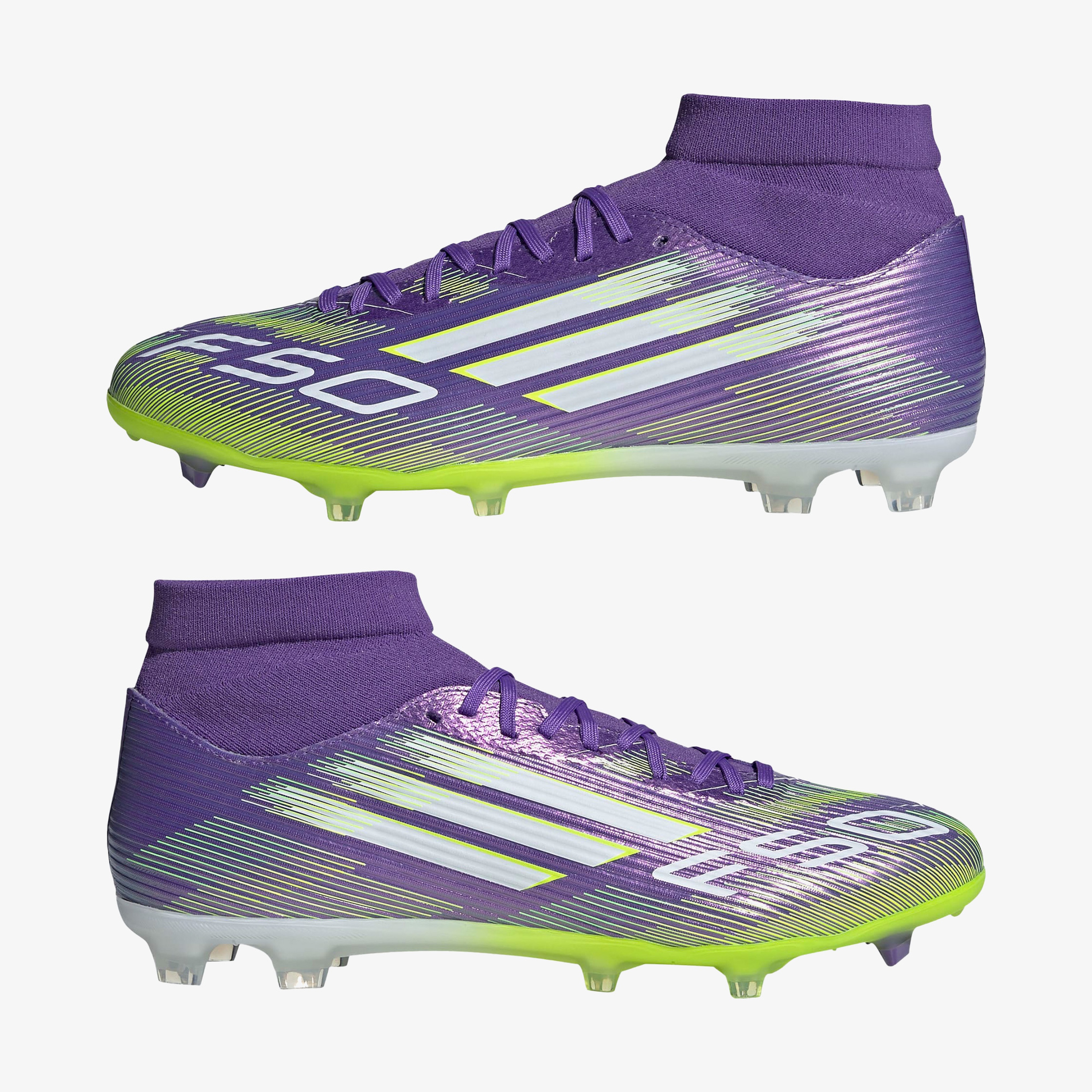 adidas F50 League Mid Firm-Multi Ground Erkek Mor Çim Saha Kramponu