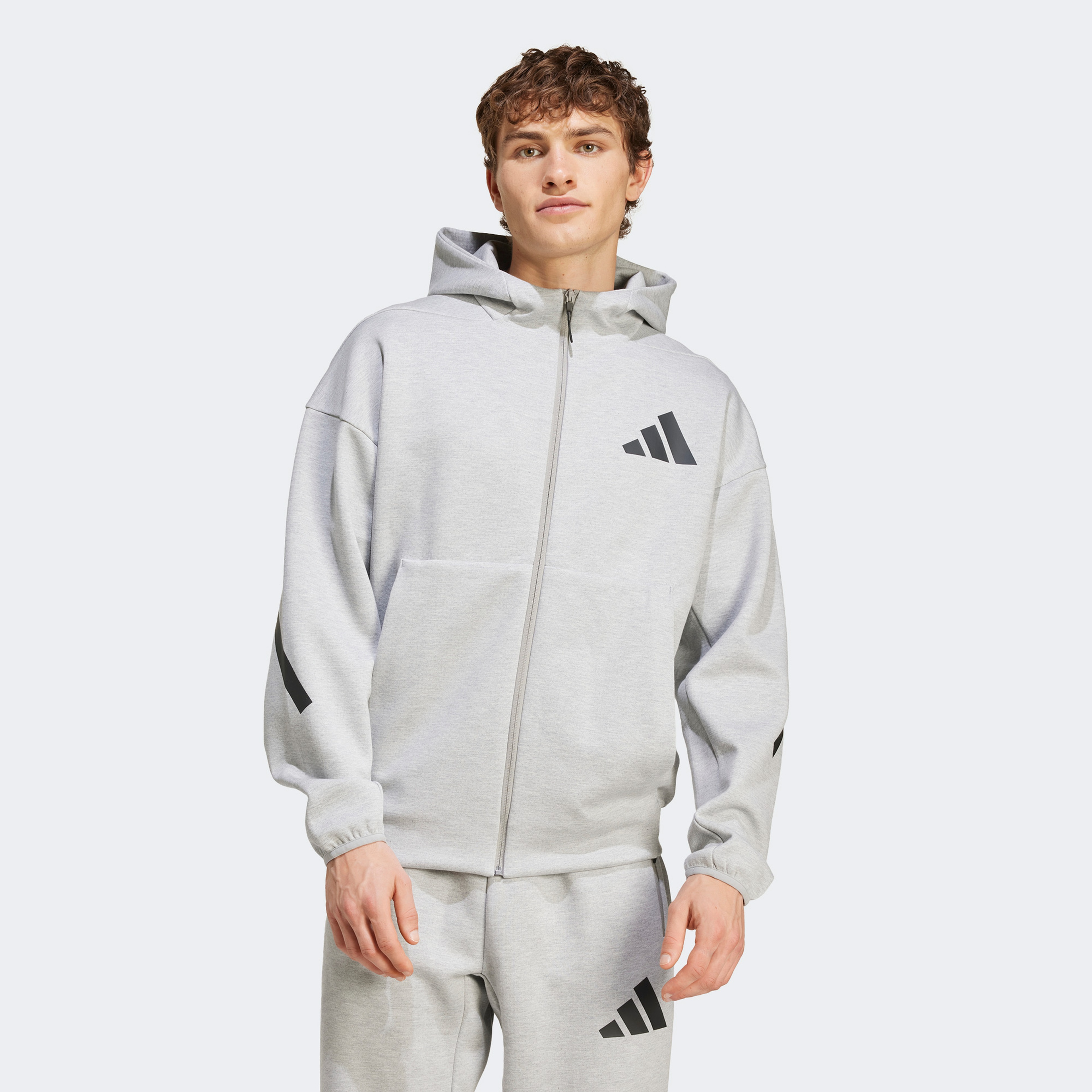 adidas Z.N.E. Full-Zip Erkek Gri Eşofman Üstü