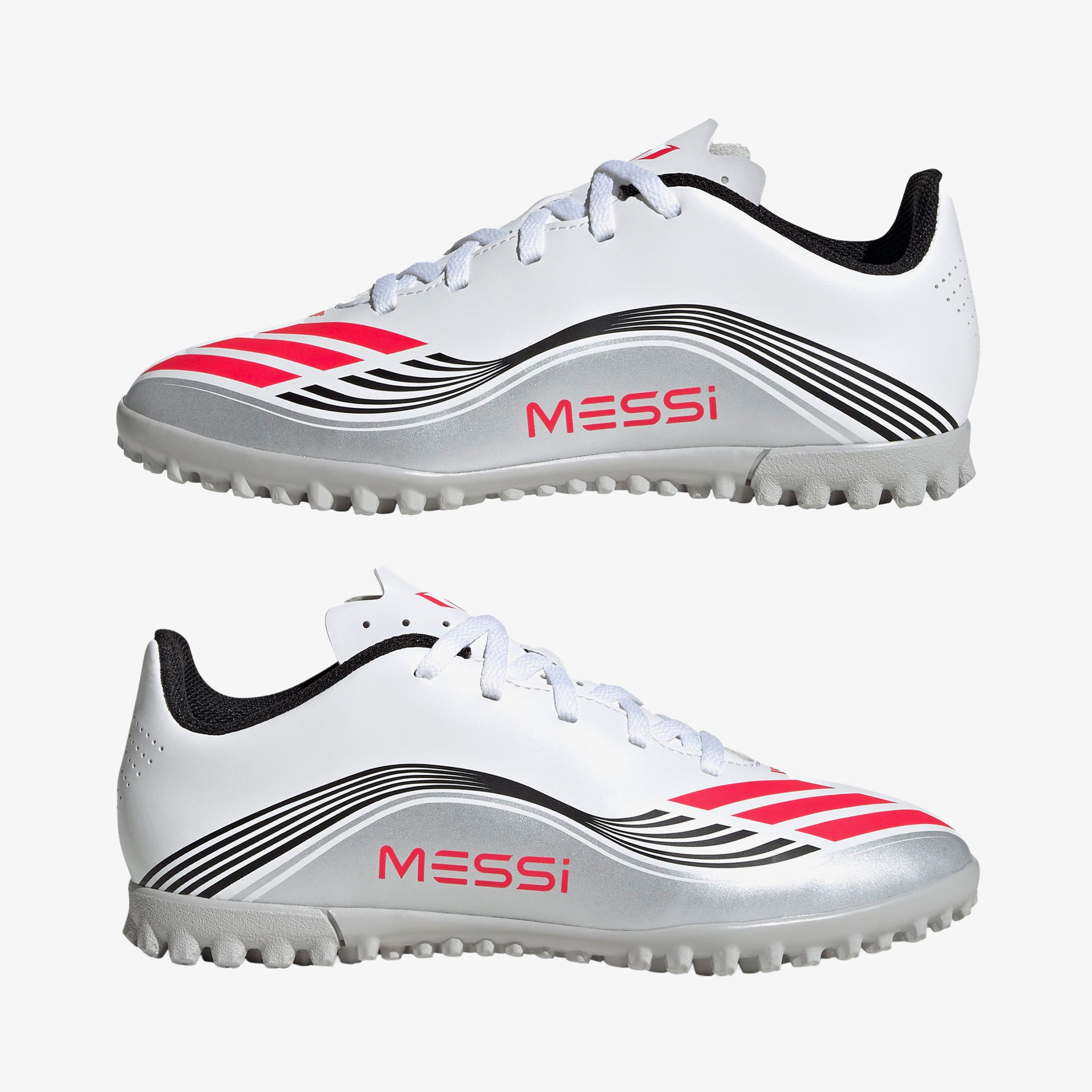 adidas F50 Messi Club Çocuk Beyaz Halı Saha Kramponu